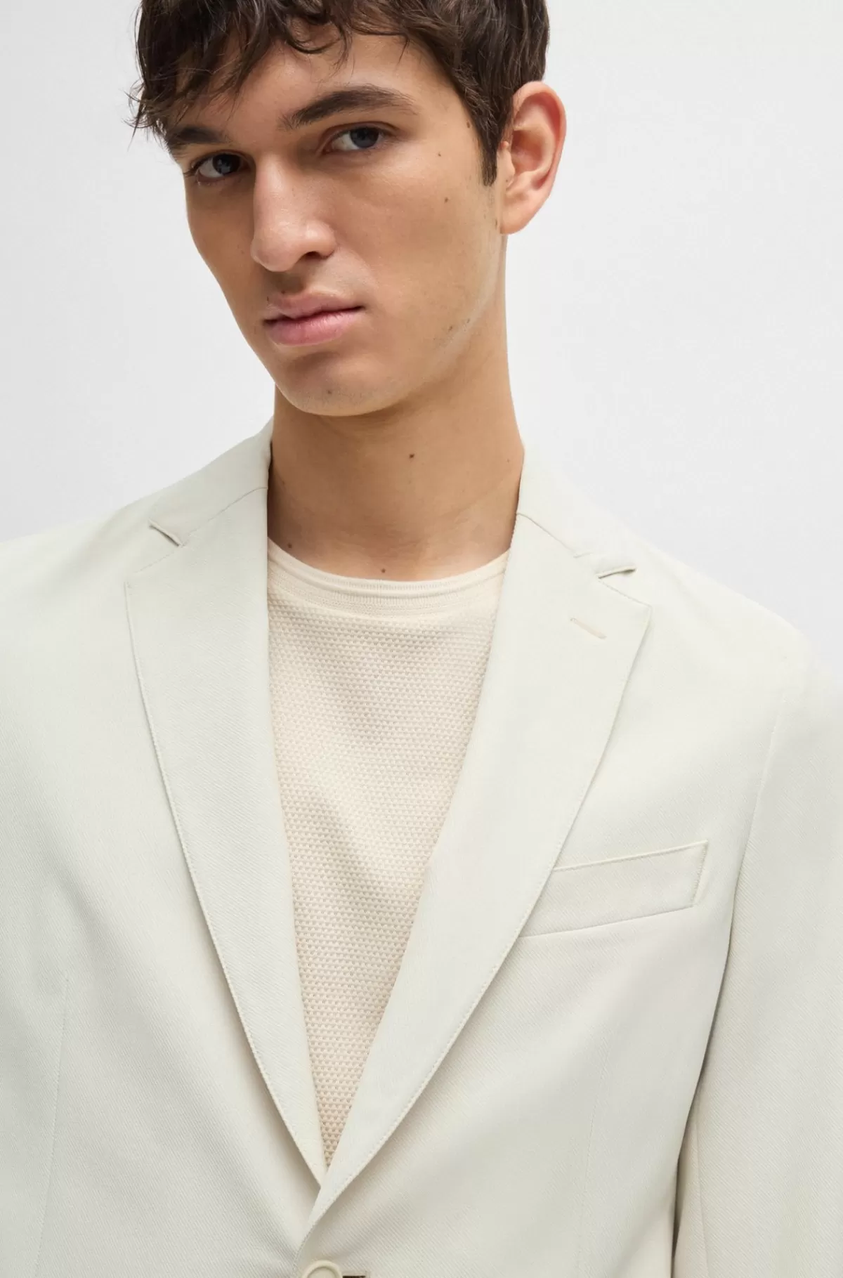 HUGO BOSS Jakke Med Slim Fit I Krølresistent Performance-stof Med Stræk Hvid Shop