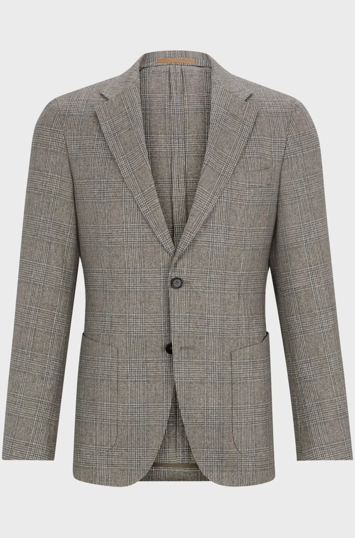 HUGO BOSS Jakke Med Slim Fit I Ternet Ny Uld Og Silke Grå Best Sale