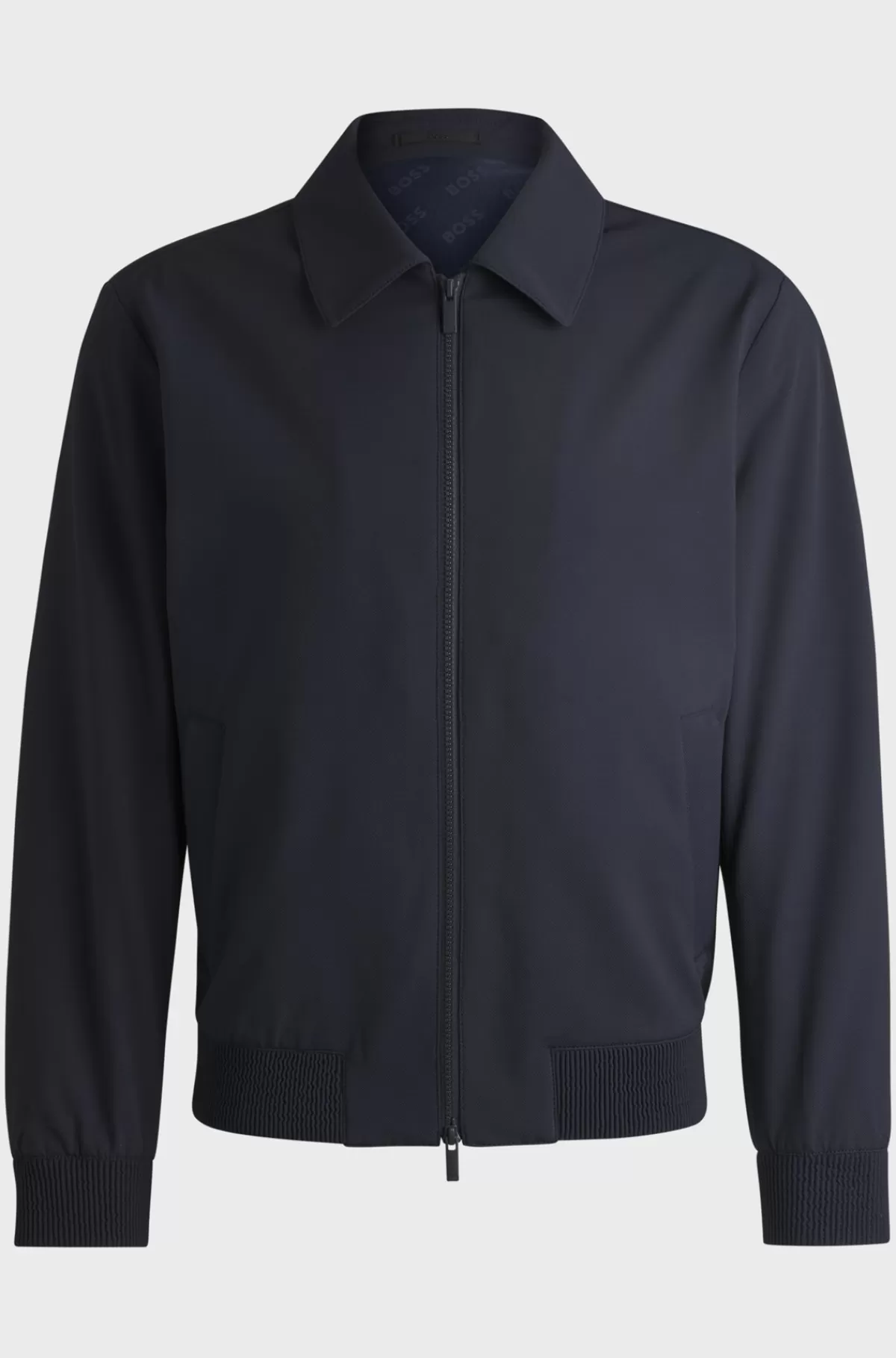 HUGO BOSS Jakke Med Slim Fit I Vandskyende Performance-stof Med Stræk Mørkeblå New