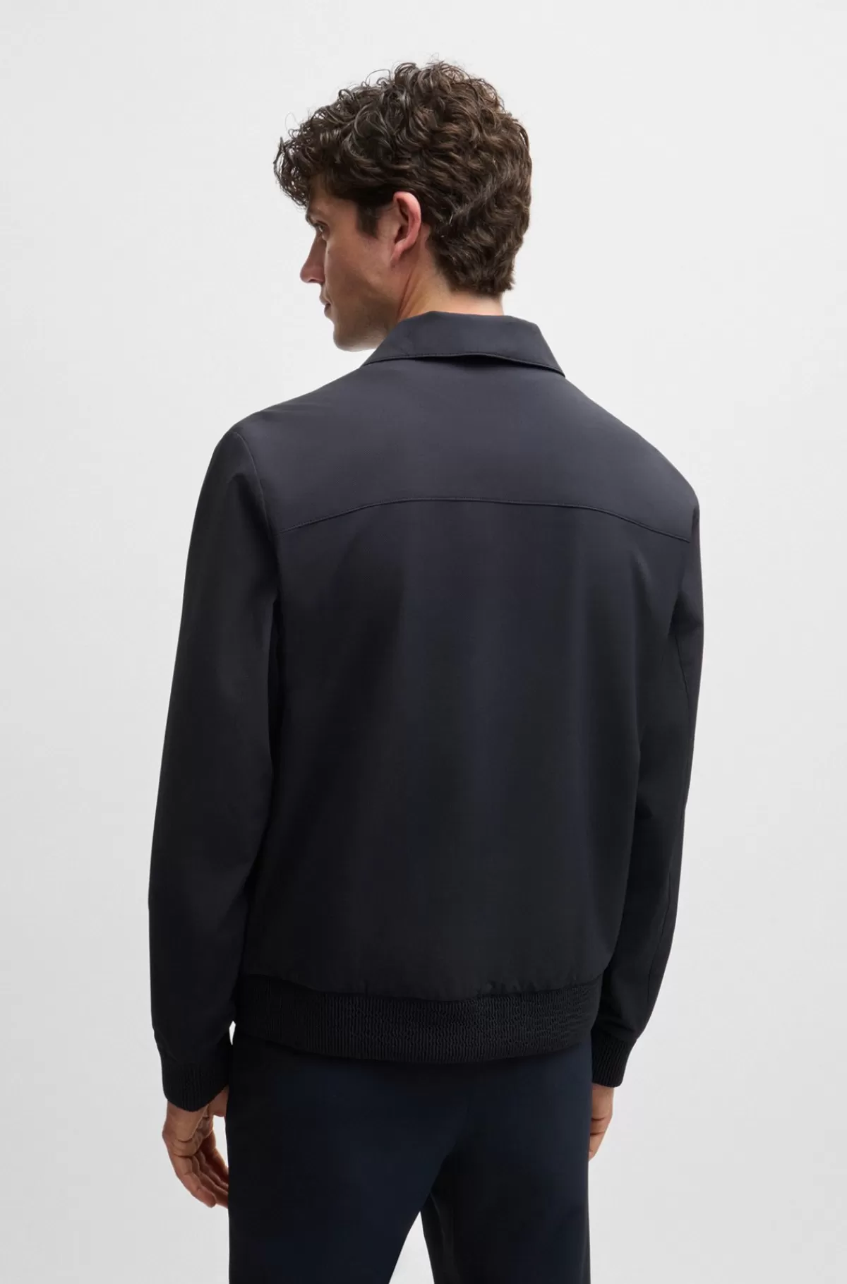 HUGO BOSS Jakke Med Slim Fit I Vandskyende Performance-stof Med Stræk Mørkeblå New