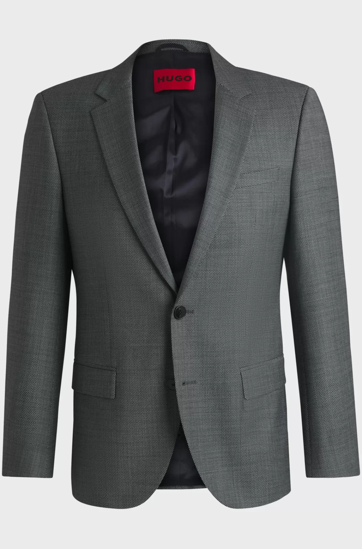 HUGO BOSS Jakke Med Slim Fit Og Dobbystof Med Stræk Grå Flash Sale