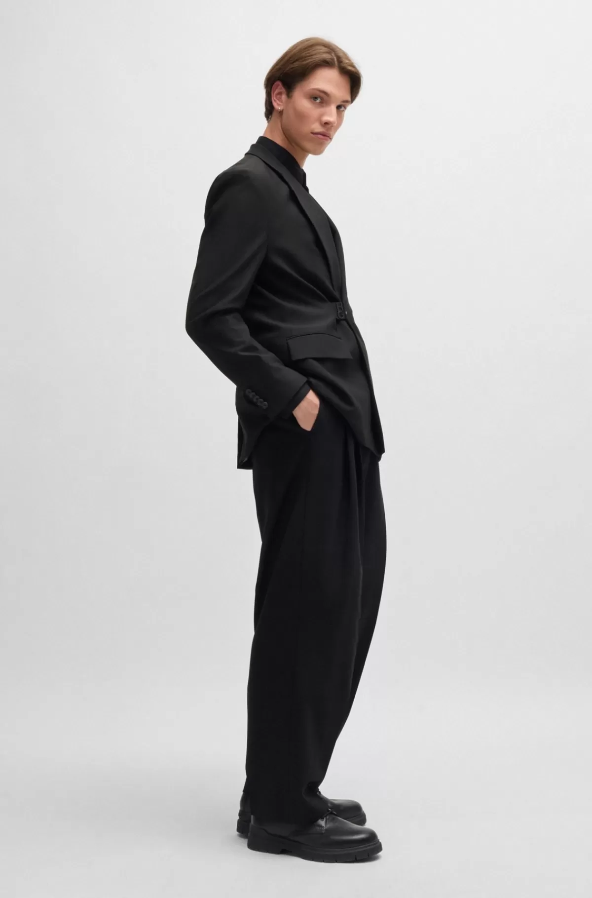 HUGO BOSS Jakke Med Slim Fit Og Logolukning Sort Shop