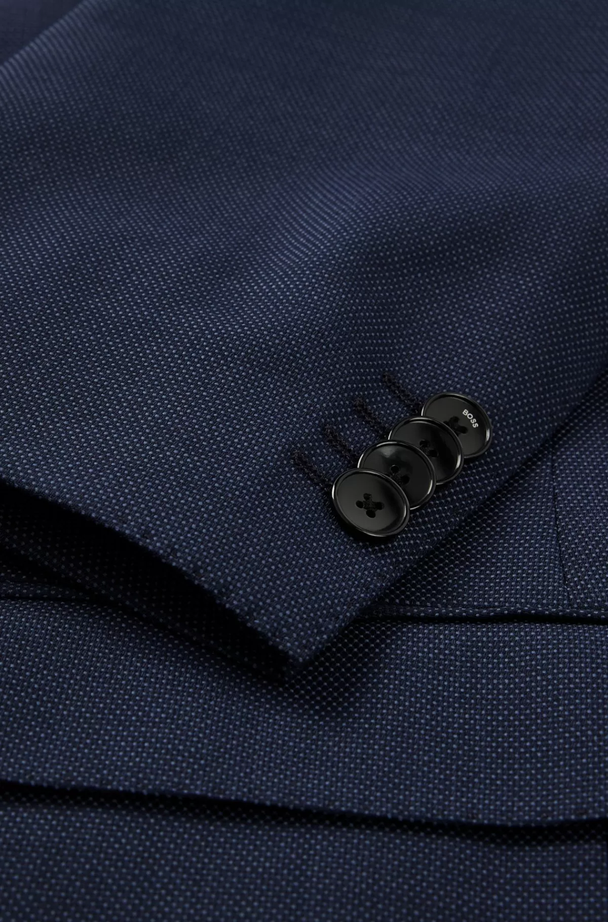 HUGO BOSS Jakkesæt I Regular Fit Af Stof Med Stræk Og Mikromønster Mørkeblå Cheap