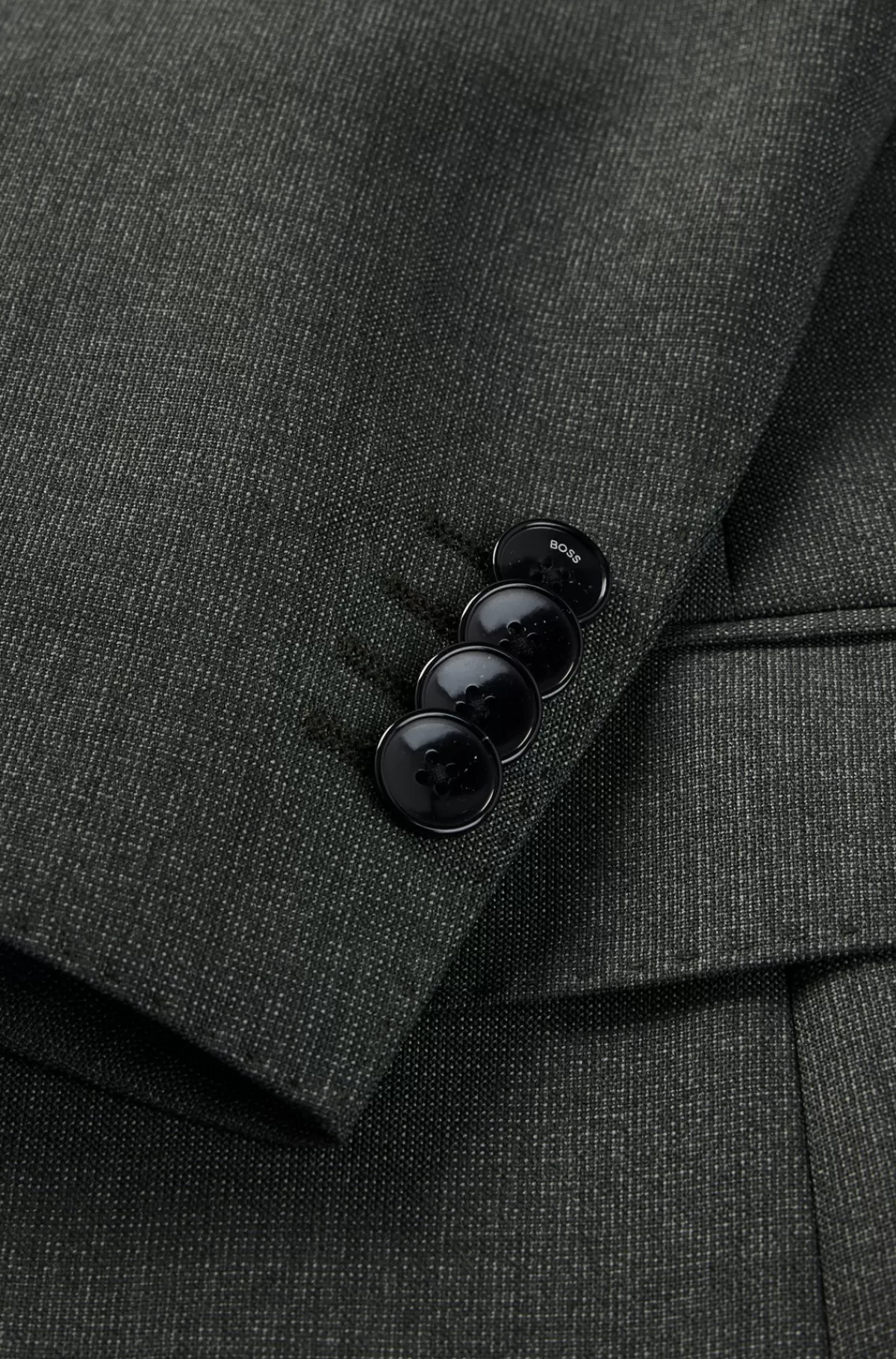 HUGO BOSS Jakkesæt I Tre Dele Med Regular Fit Af Meleret Ny Uld Lysegrøn Best