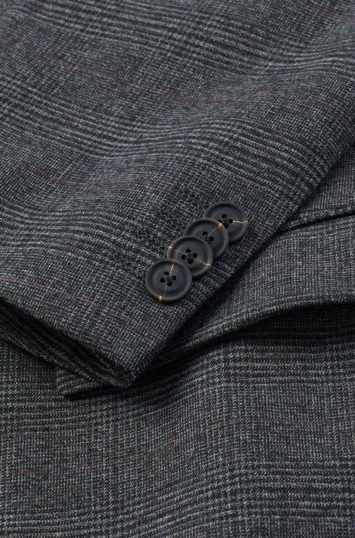 HUGO BOSS Jakkesæt I Tre Dele Med Regular Fit I Ternet Flannel Grå New