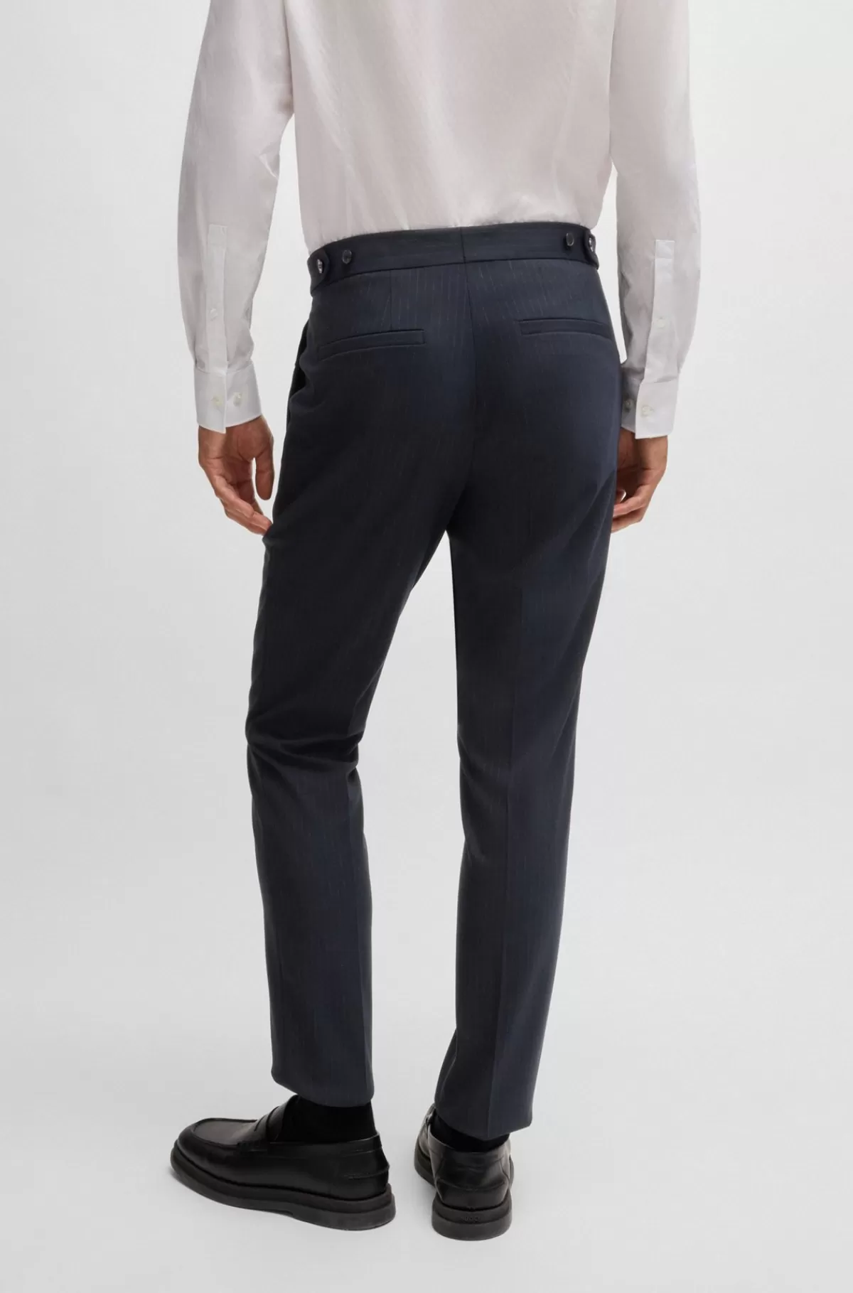 HUGO BOSS Jakkesæt I Tre Dele Med Slim Fit I Stof Med Performance-stræk Mørkeblå Hot
