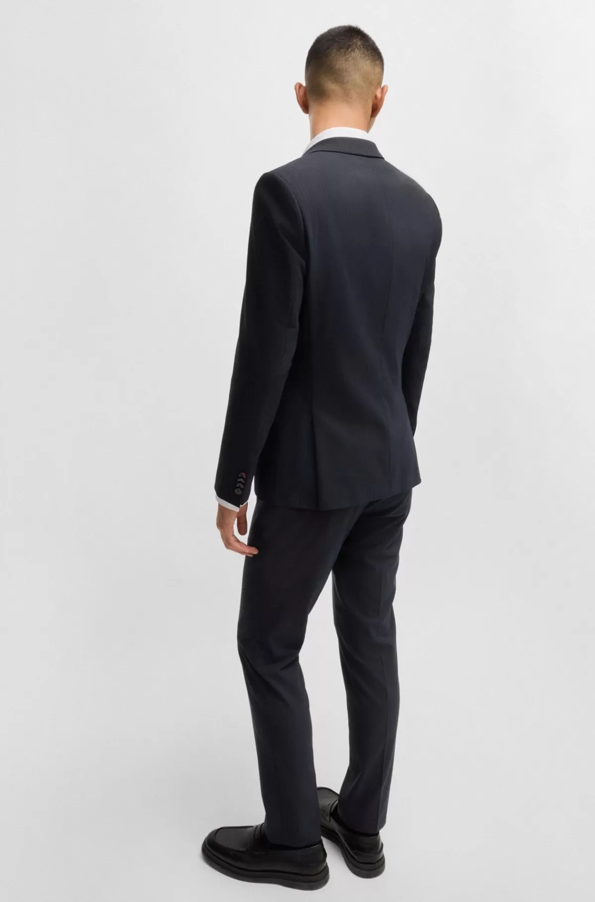 HUGO BOSS Jakkesæt I Tre Dele Med Slim Fit I Stof Med Performance-stræk Mørkeblå Hot
