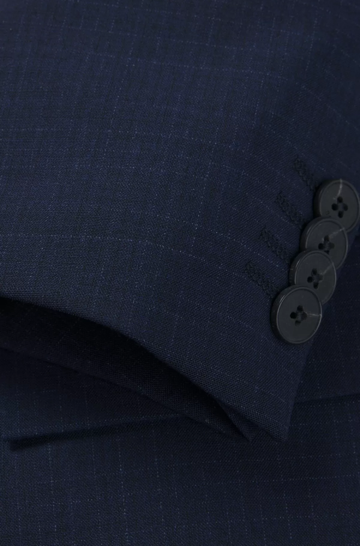 HUGO BOSS Jakkesæt I Tre Dele Med Slim Fit I Ternet Stof Med Stræk Mørkeblå Discount