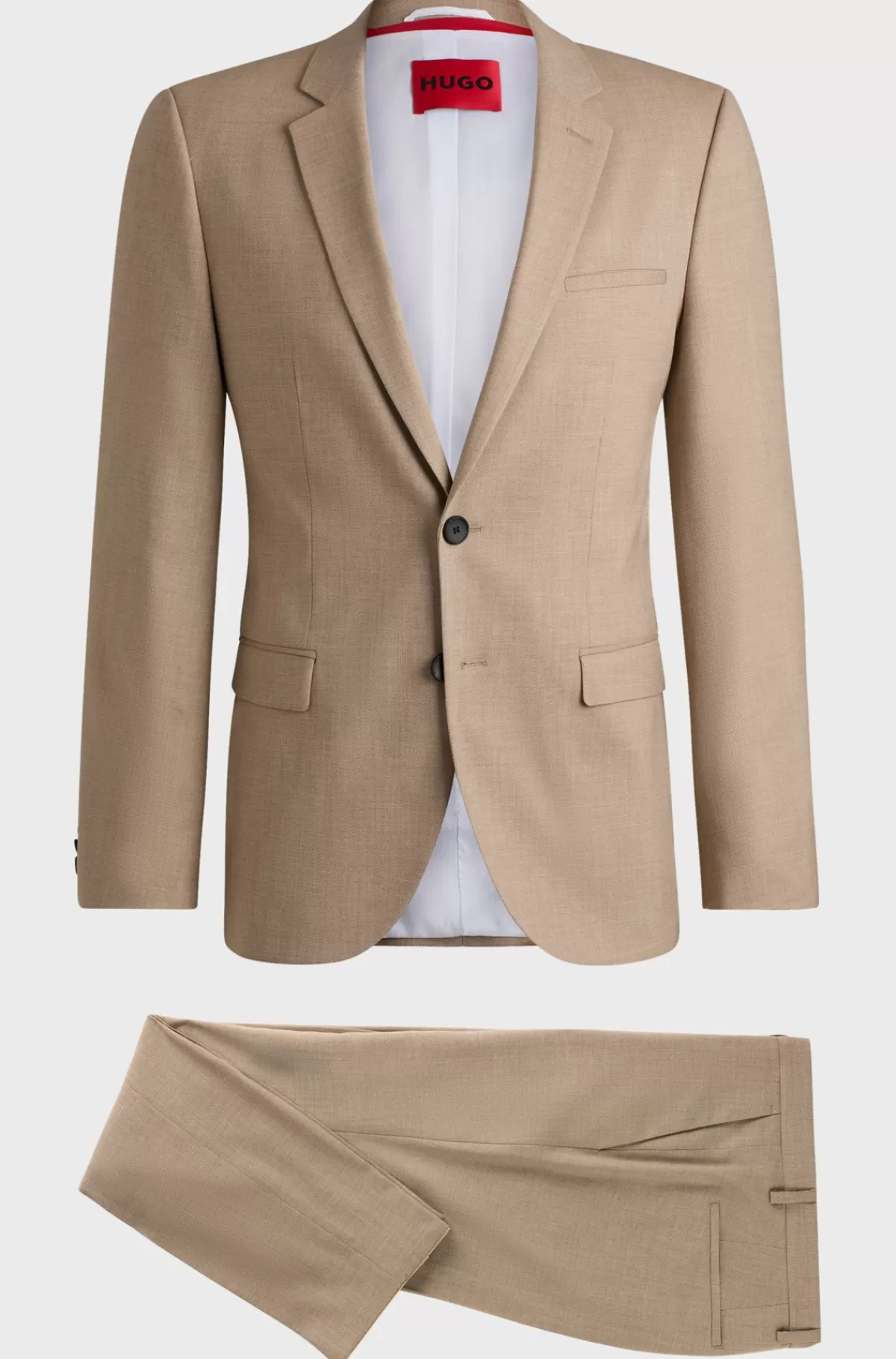 HUGO BOSS Jakkesæt Med Extra Slim Fit Af Stof Med Performance-stræk Lys beige Online