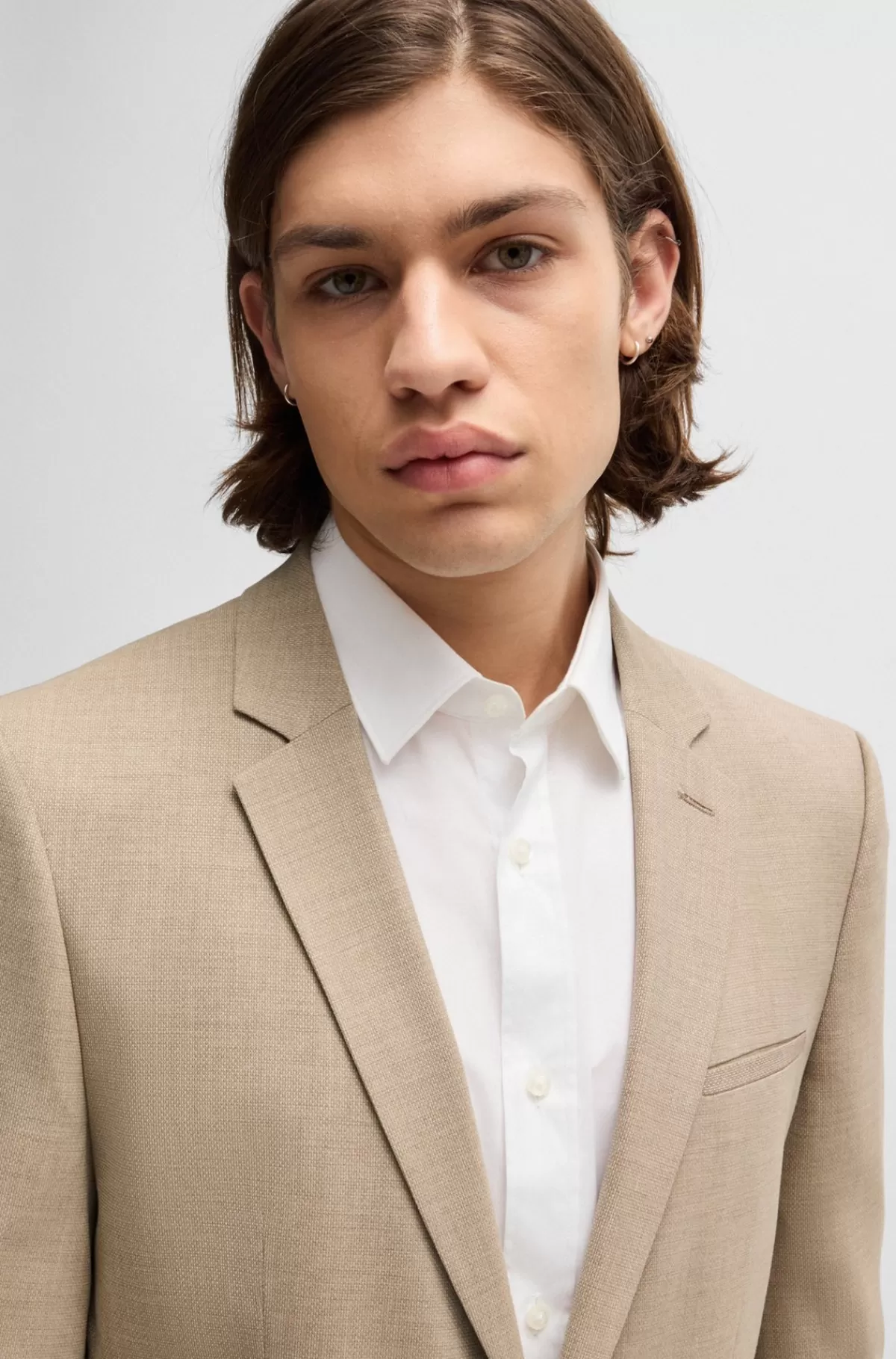 HUGO BOSS Jakkesæt Med Extra Slim Fit Af Stof Med Performance-stræk Lys beige Online