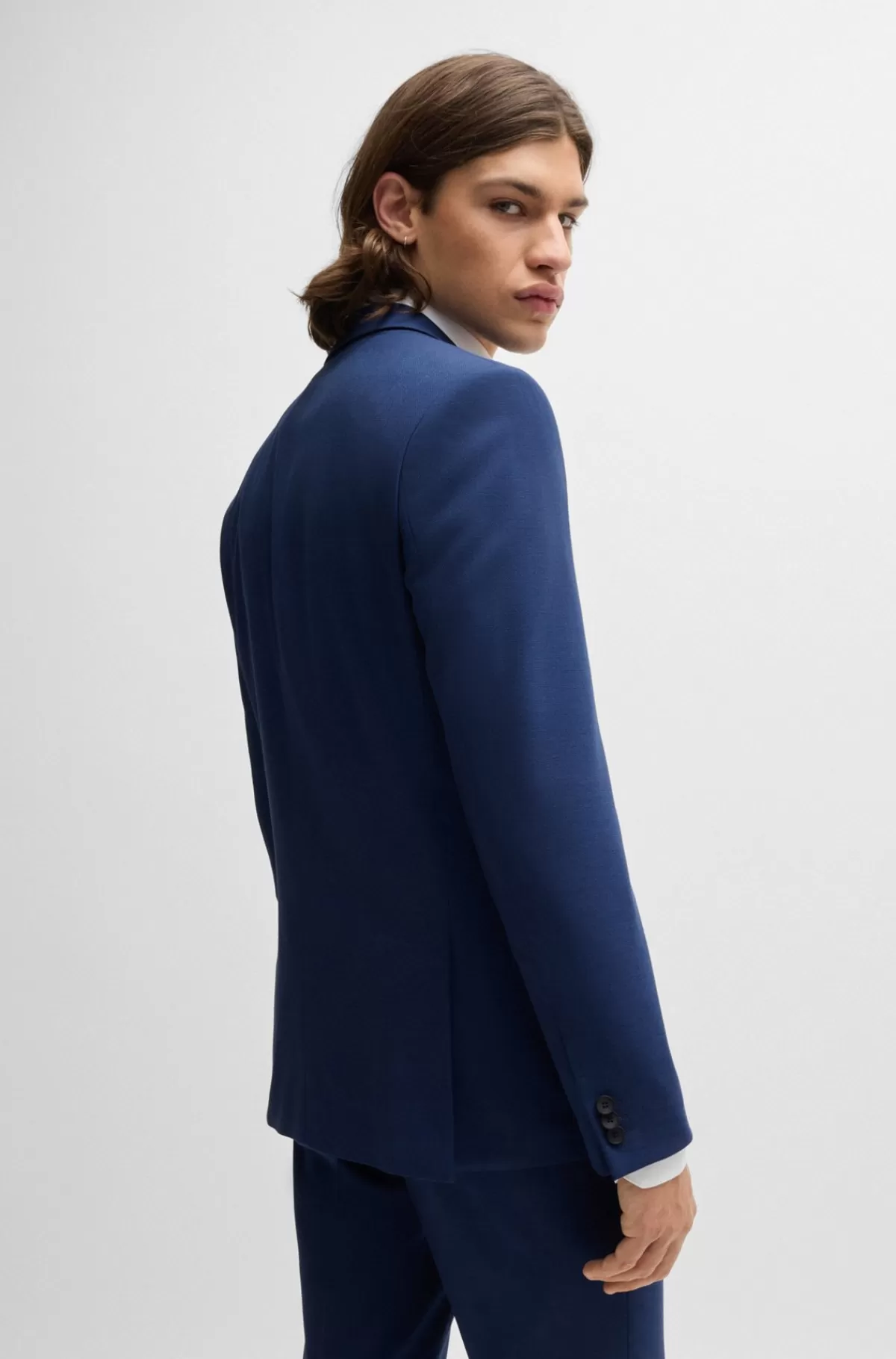 HUGO BOSS Jakkesæt Med Extra Slim Fit Af Stof Med Performance-stræk Blå Outlet