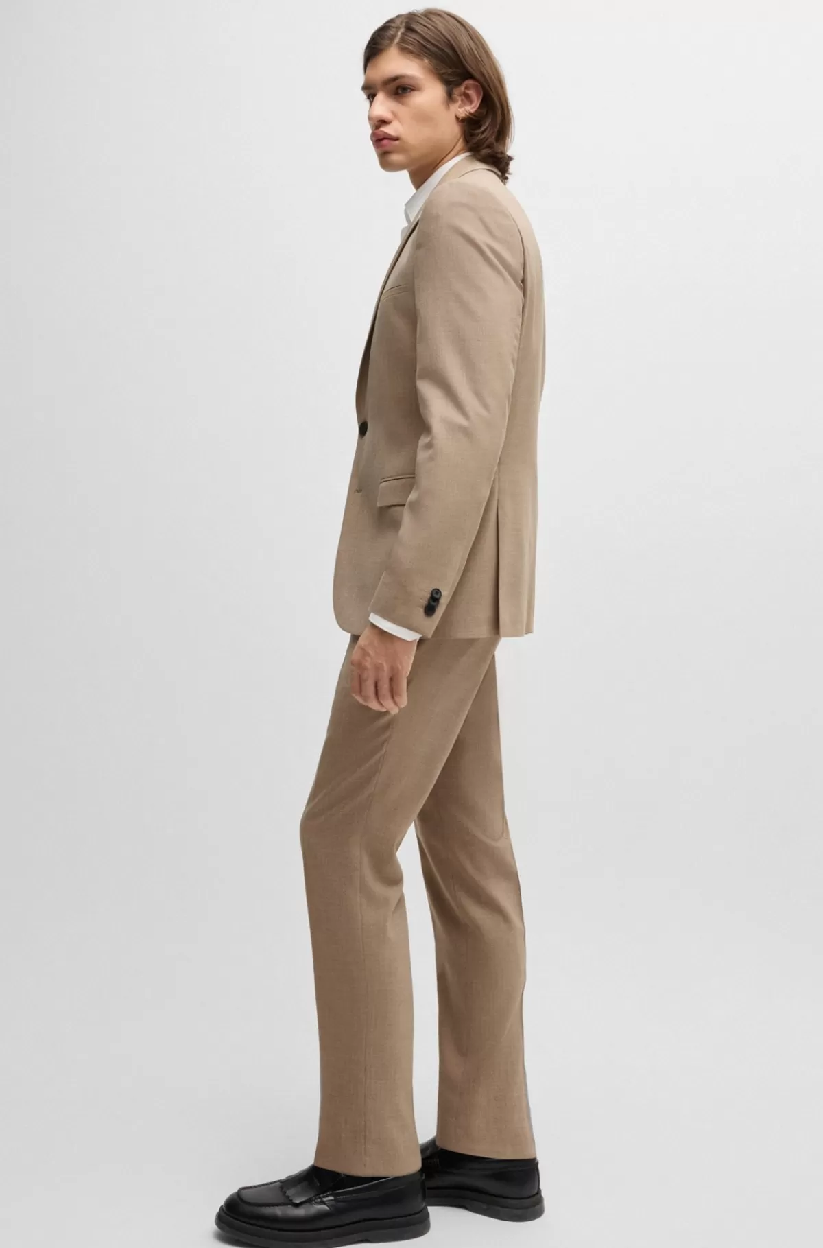 HUGO BOSS Jakkesæt Med Extra Slim Fit Af Stof Med Performance-stræk Lys beige Online