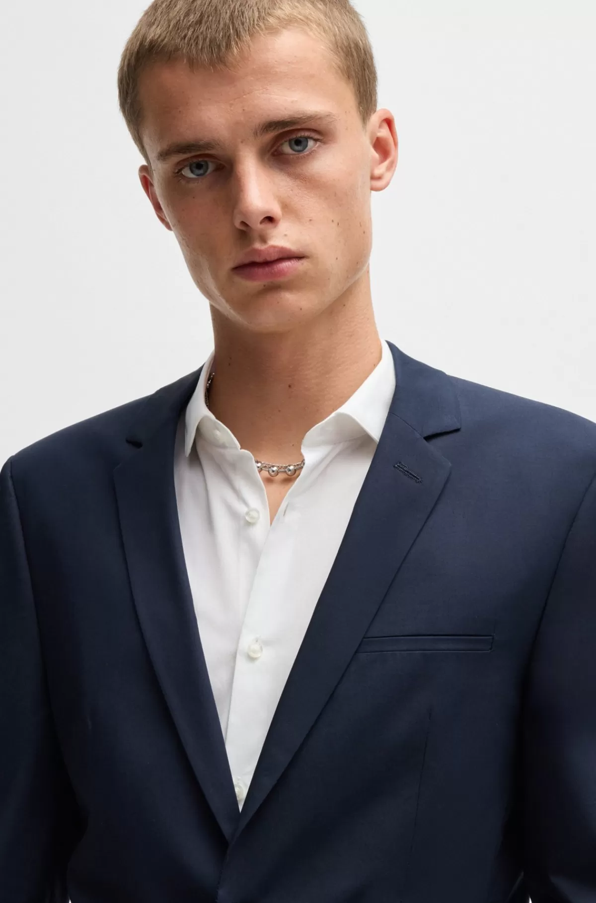 HUGO BOSS Jakkesæt Med Extra Slim Fit I Bomuld Med Stræk Mørkeblå Best Sale