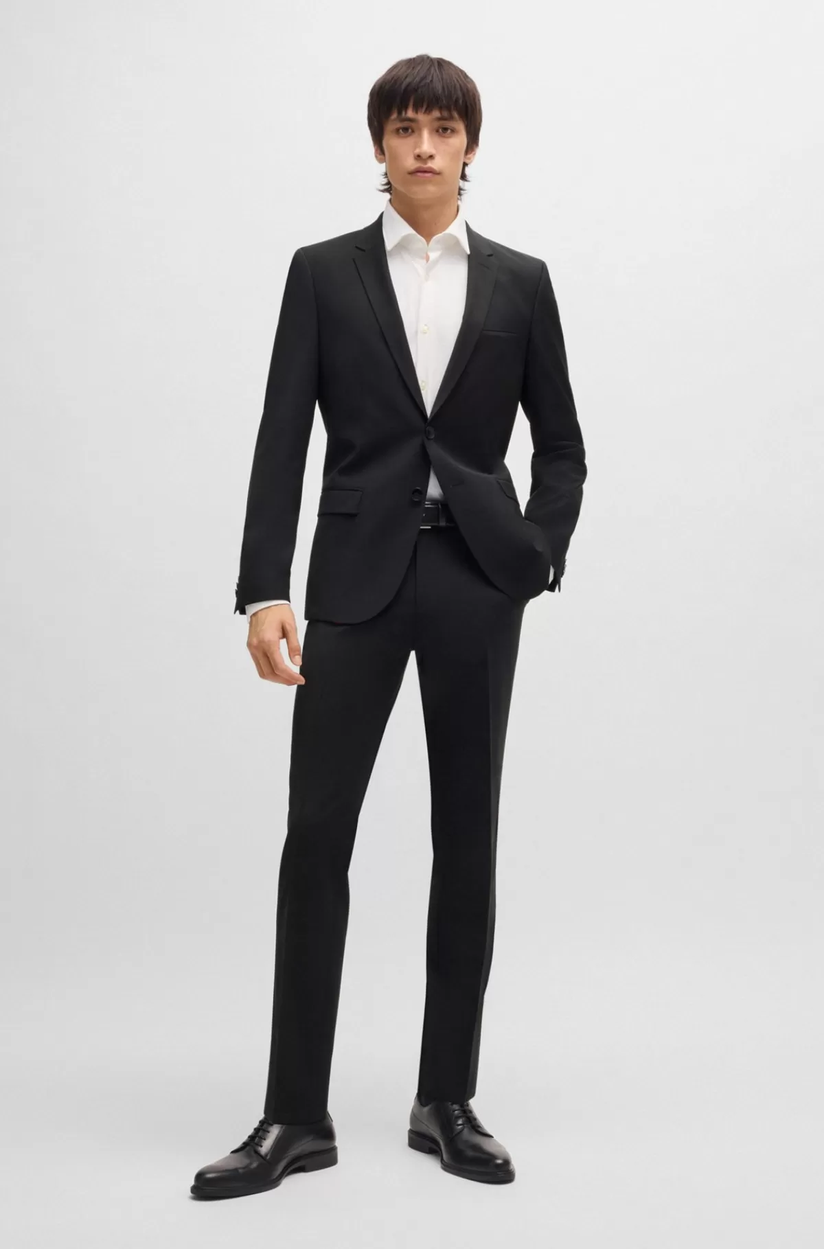 HUGO BOSS Jakkesæt Med Extra Slim Fit I En Uldblanding Sort New