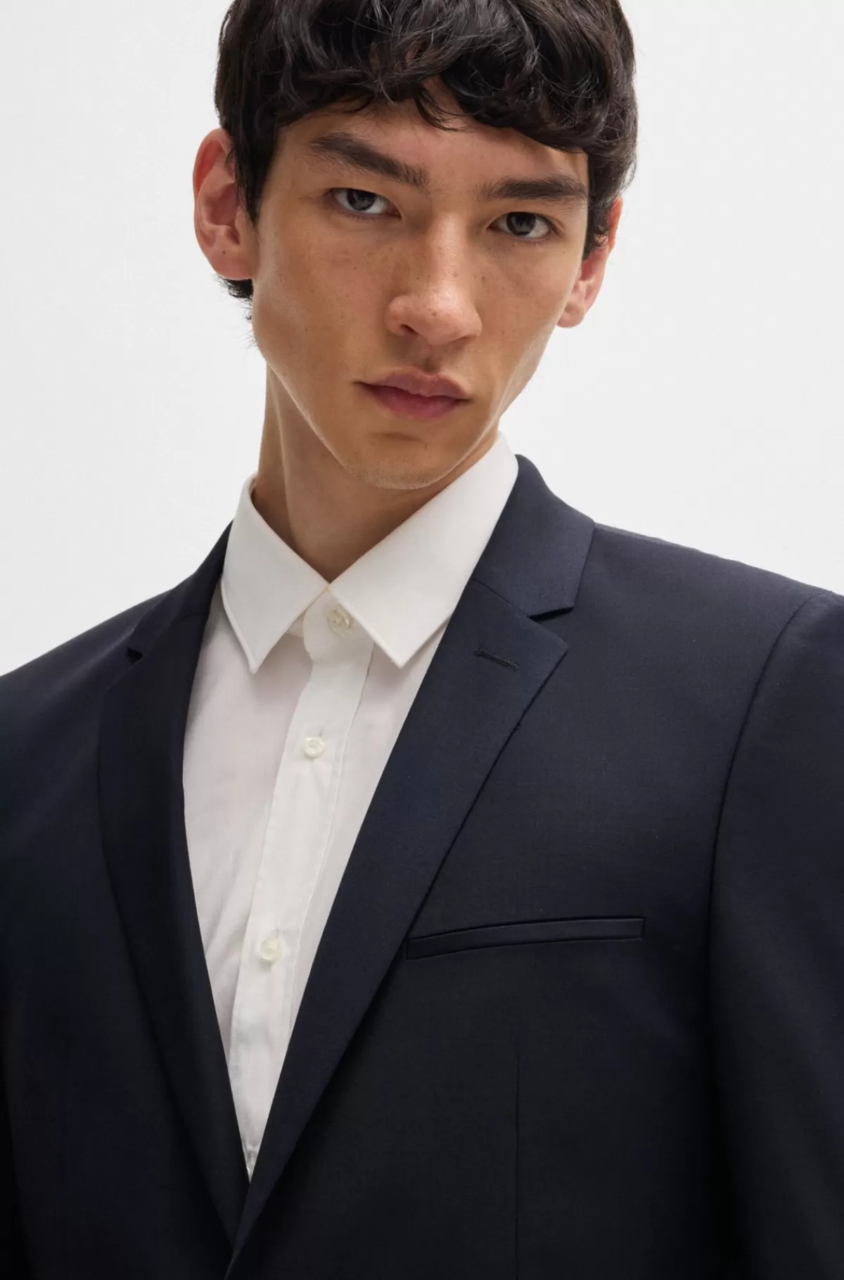 HUGO BOSS Jakkesæt Med Extra Slim Fit I En Uldblanding Mørkeblå Online