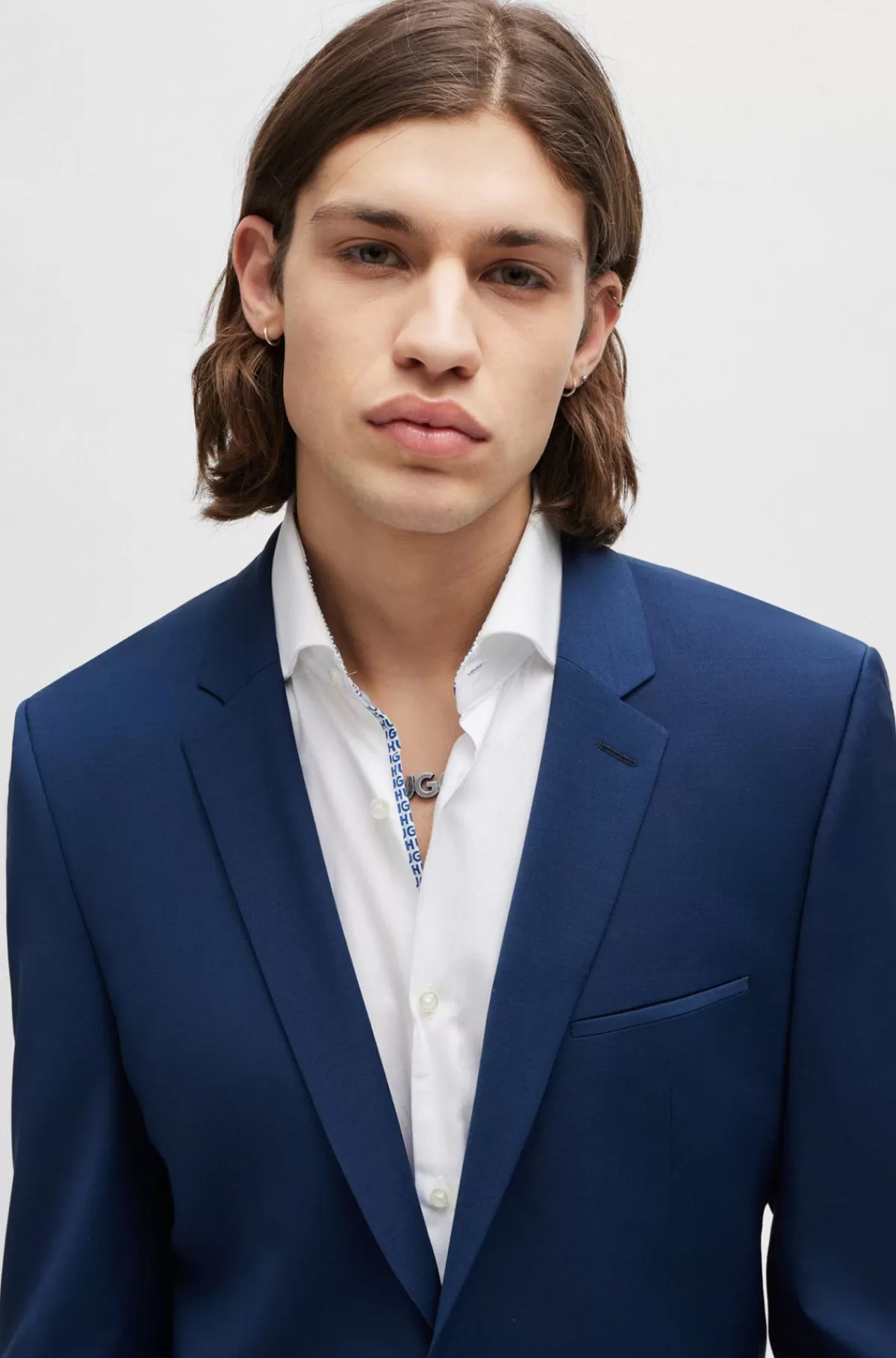 HUGO BOSS Jakkesæt Med Extra Slim Fit I En Uldblanding Lyseblå Flash Sale
