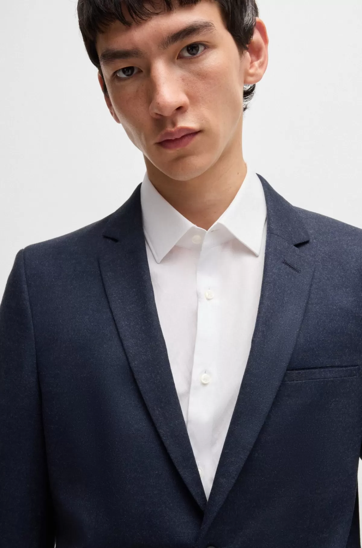 HUGO BOSS Jakkesæt Med Extra Slim Fit I Flannel Med Performancestræk Blå Hot