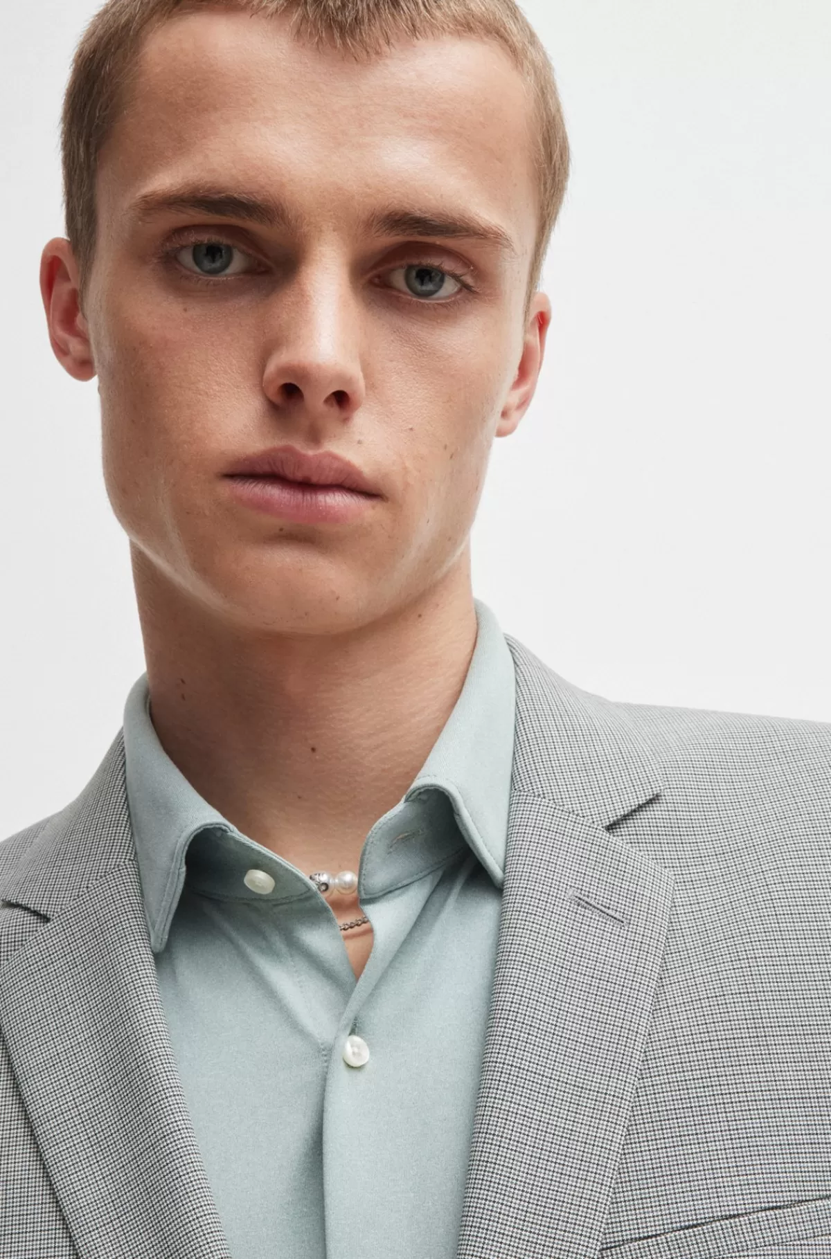 HUGO BOSS Jakkesæt Med Extra Slim Fit I Performance-stof Med Stræk Og Hanefjedsmønster Lysegrå Fashion