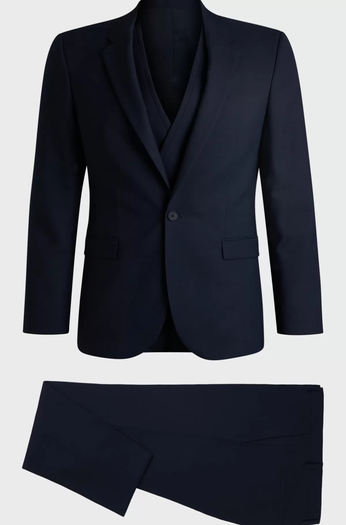 HUGO BOSS Jakkesæt Med Extra Slim Fit I Ternet Stof Med Stræk Mørkeblå Online