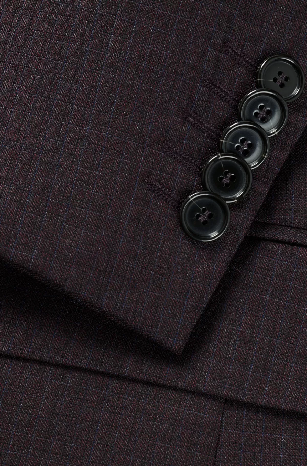 HUGO BOSS Jakkesæt Med Regular Fit I Ny Uld Med Stræk Og Mikromønster Mørklilla Fashion