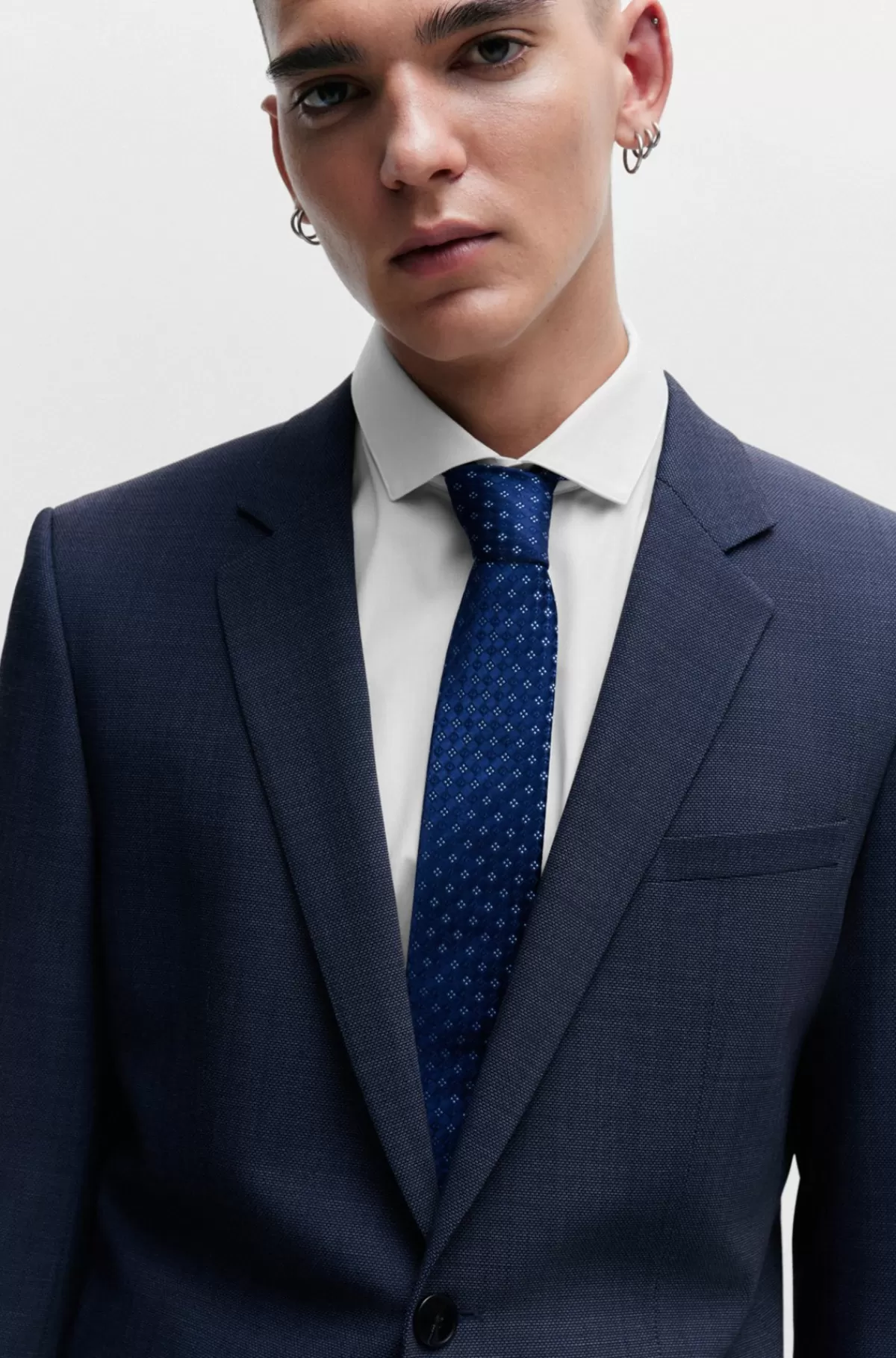 HUGO BOSS Jakkesæt Med Slim Fit I Stræktwill Mørkeblå Shop
