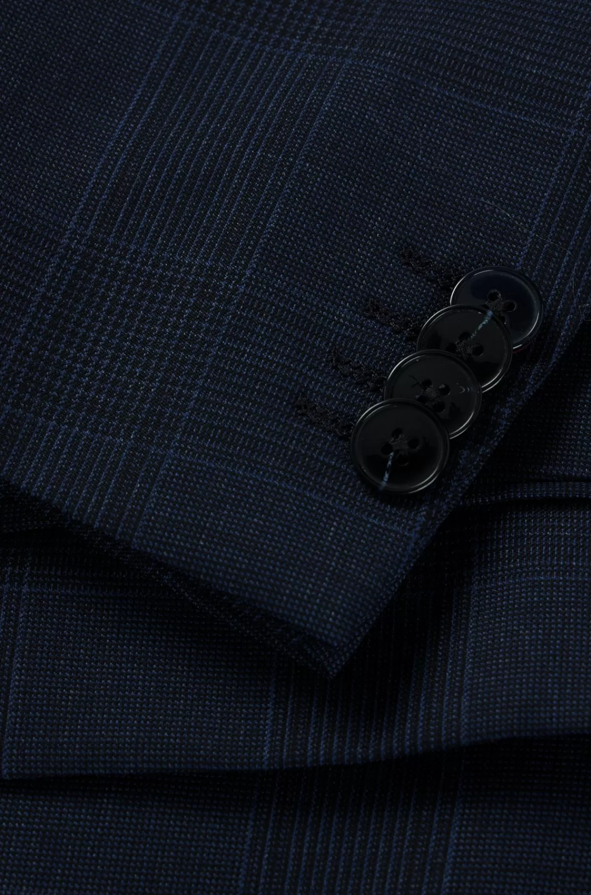 HUGO BOSS Jakkesæt Med Slim Fit I Ternet Ny Uld Med Stræk Blå mønstret Store
