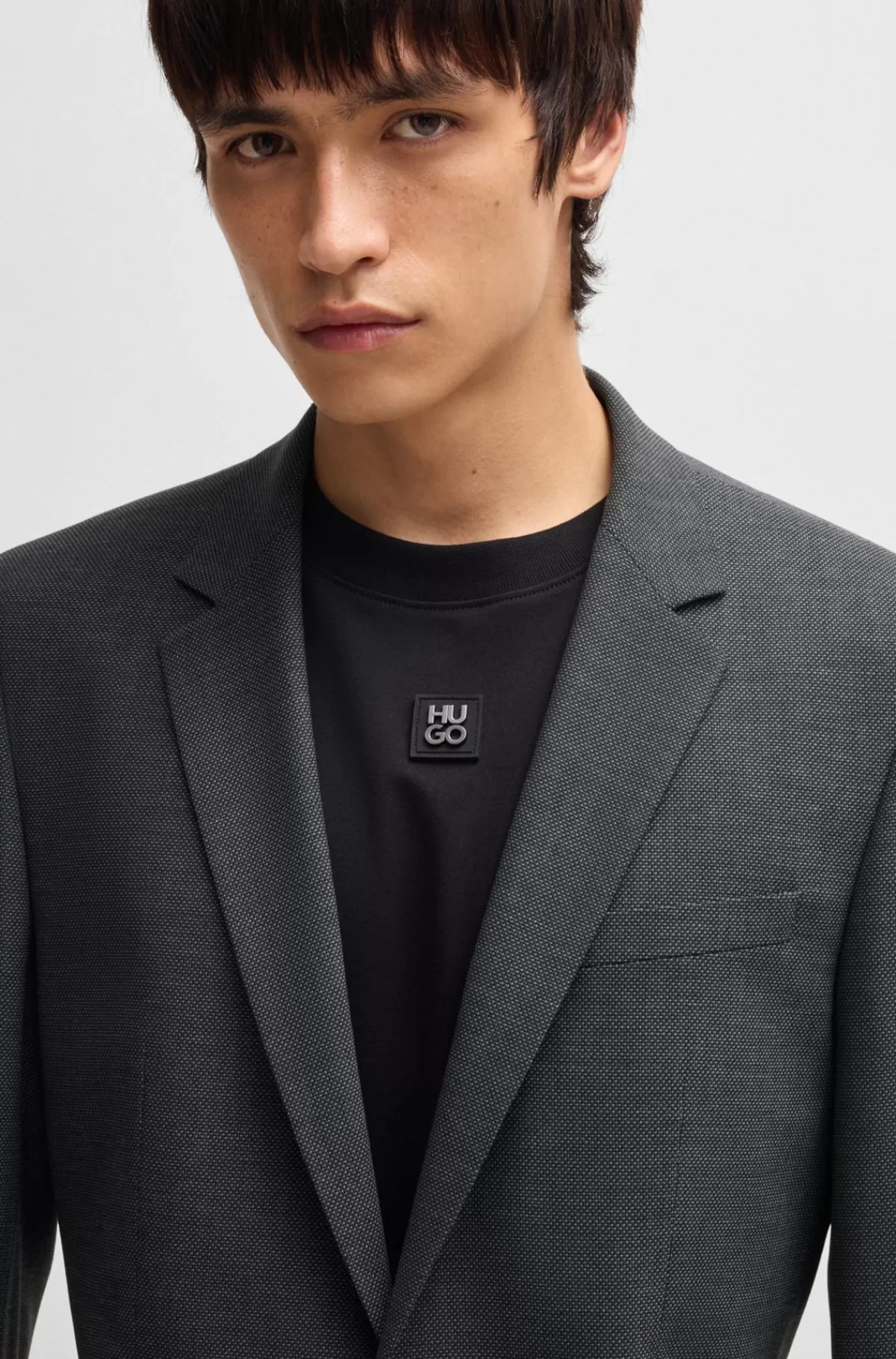 HUGO BOSS Jakkesæt Med Slim Fit I Uldblanding Med Performance-stræk Grå Online