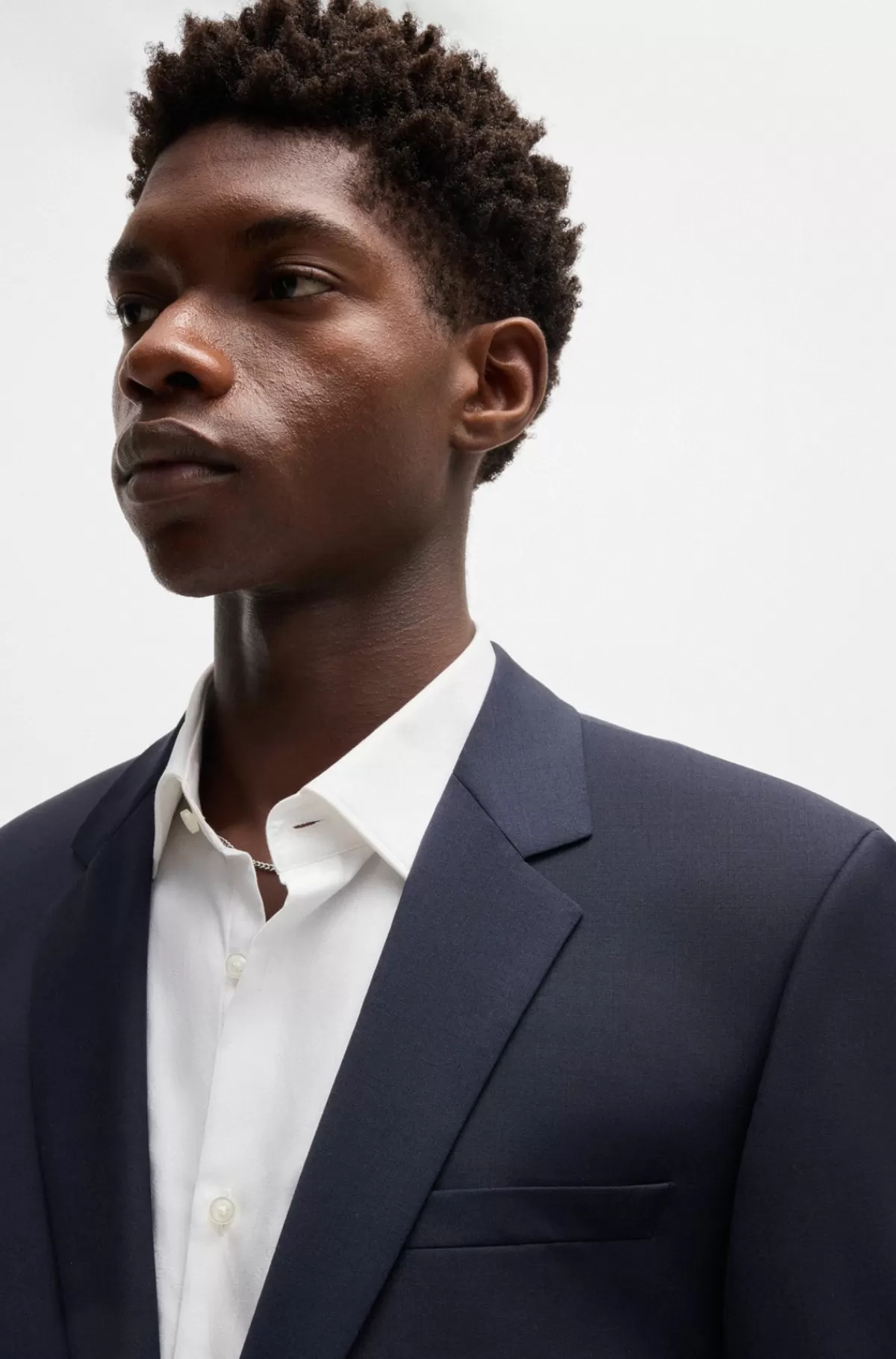 HUGO BOSS Jakkesæt Med Slim Fit I Uldblanding Med Performance-stræk Mørkeblå Hot