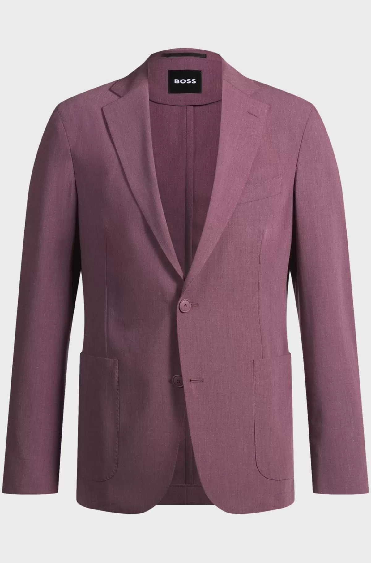 HUGO BOSS Jakkesætsjakke Med Slim Fit I Mikromønstret Stof Med Stræk Lilla New