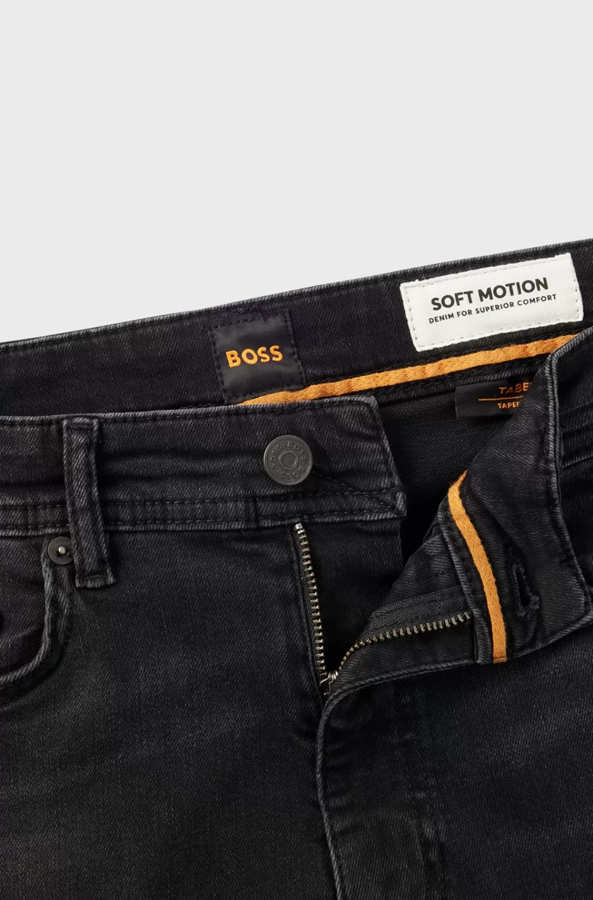 HUGO BOSS Jeans I Tapered Fit I Vasket Sort Denim Med Ekstra Stræk Mørkegrå Cheap