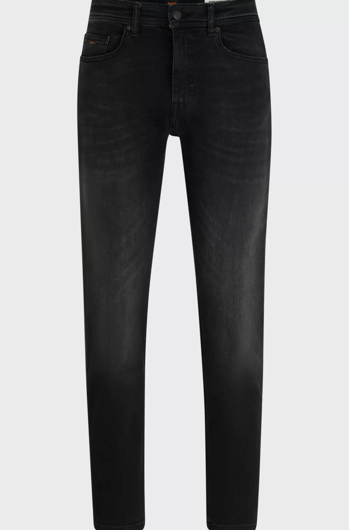 HUGO BOSS Jeans I Tapered Fit I Vasket Sort Denim Med Ekstra Stræk Mørkegrå Cheap