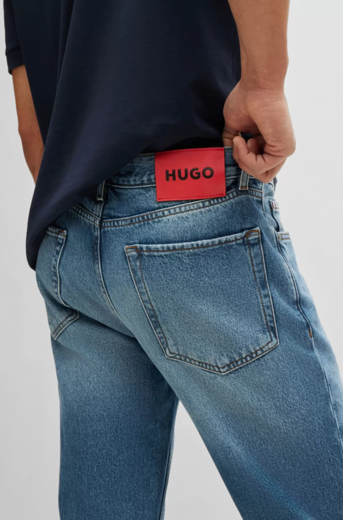 HUGO BOSS Jeans Med Almindelig Talje Og Regular Fit I Denim Blå Cheap