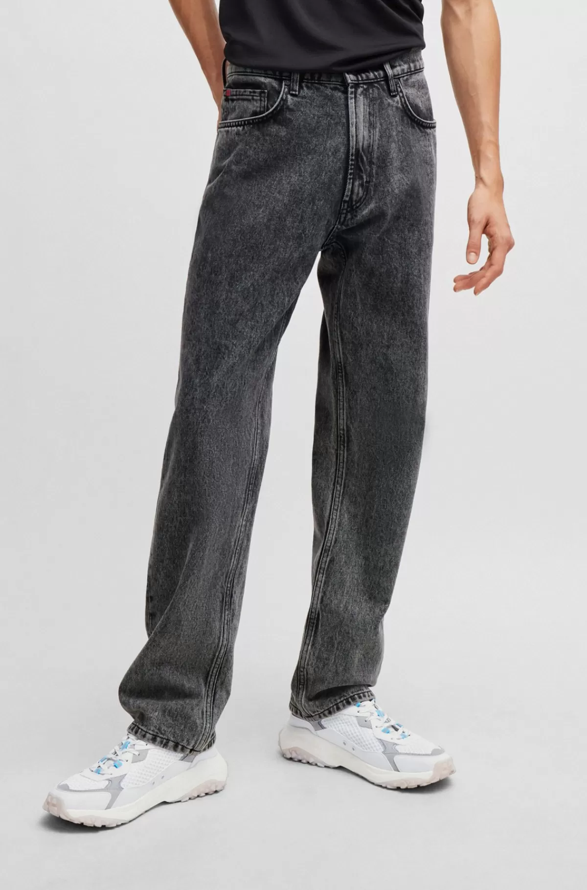 HUGO BOSS Jeans Med Almindelig Talje Og Regular Fit I Grå Denim Mørkegrå Hot