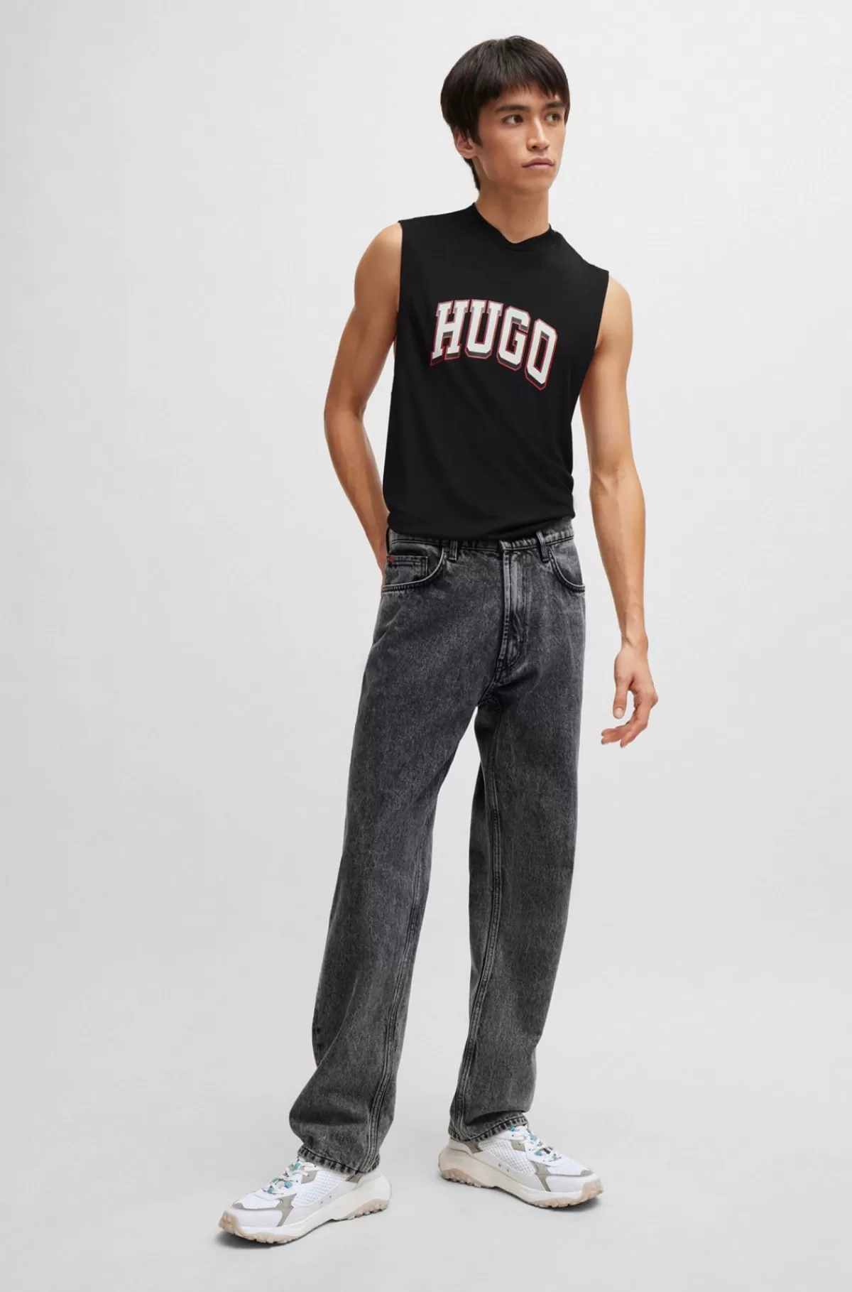 HUGO BOSS Jeans Med Almindelig Talje Og Regular Fit I Grå Denim Mørkegrå Hot