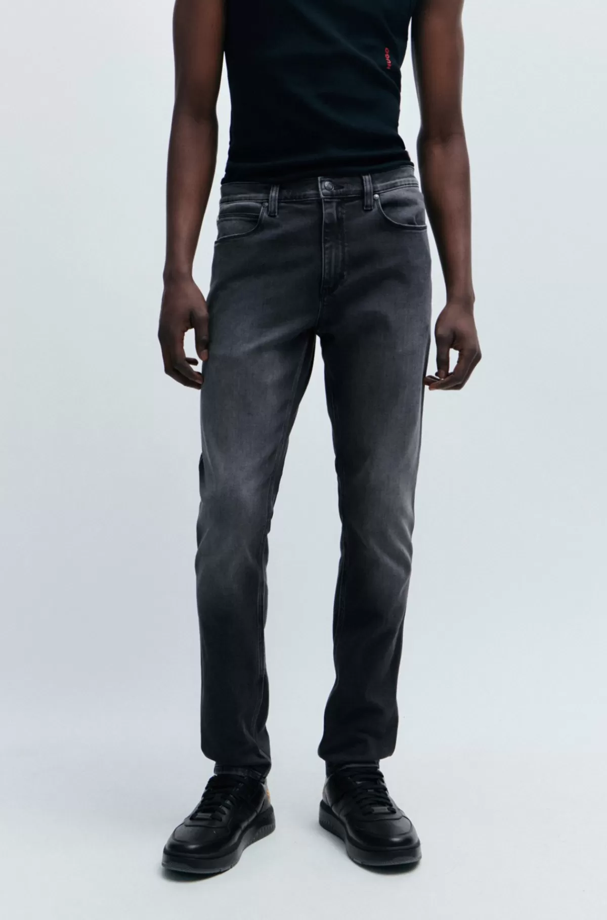 HUGO BOSS Jeans Med Ekstra Slank Pasform I Denim Med Behageligt Stræk Mørkegrå Hot