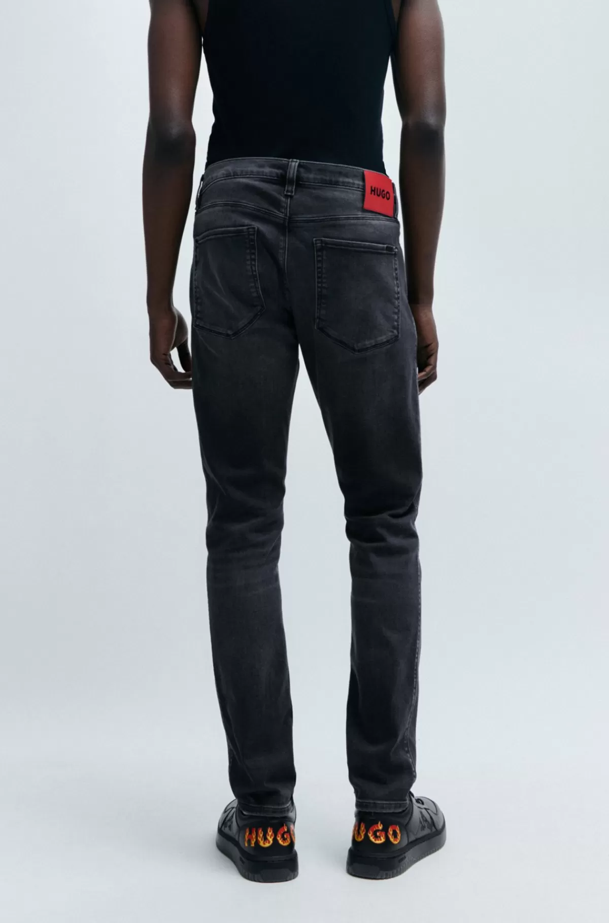 HUGO BOSS Jeans Med Ekstra Slank Pasform I Denim Med Behageligt Stræk Mørkegrå Hot