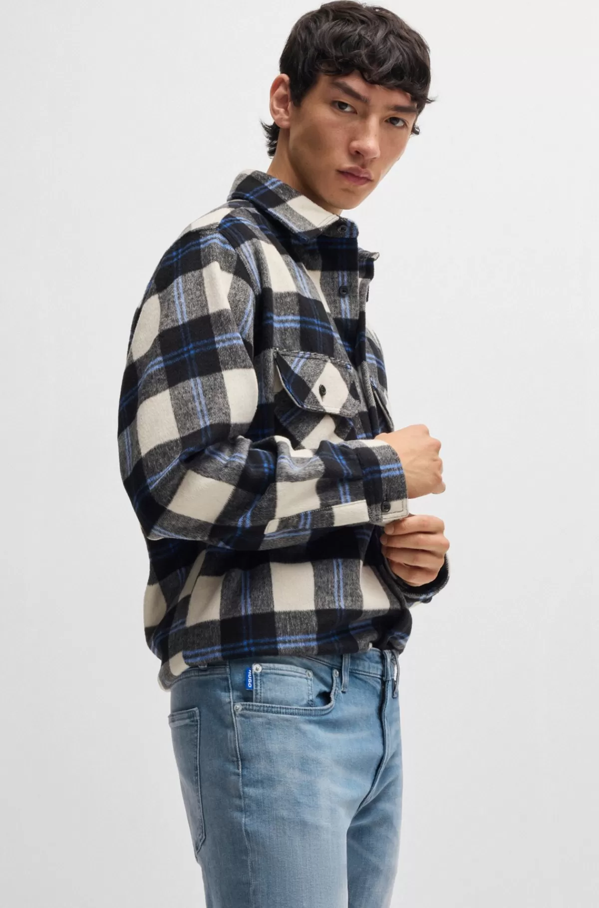 HUGO BOSS Jeans Med Extra Slim Fit I Mellemblå Denim Med Stræk Mørkeblå Hot