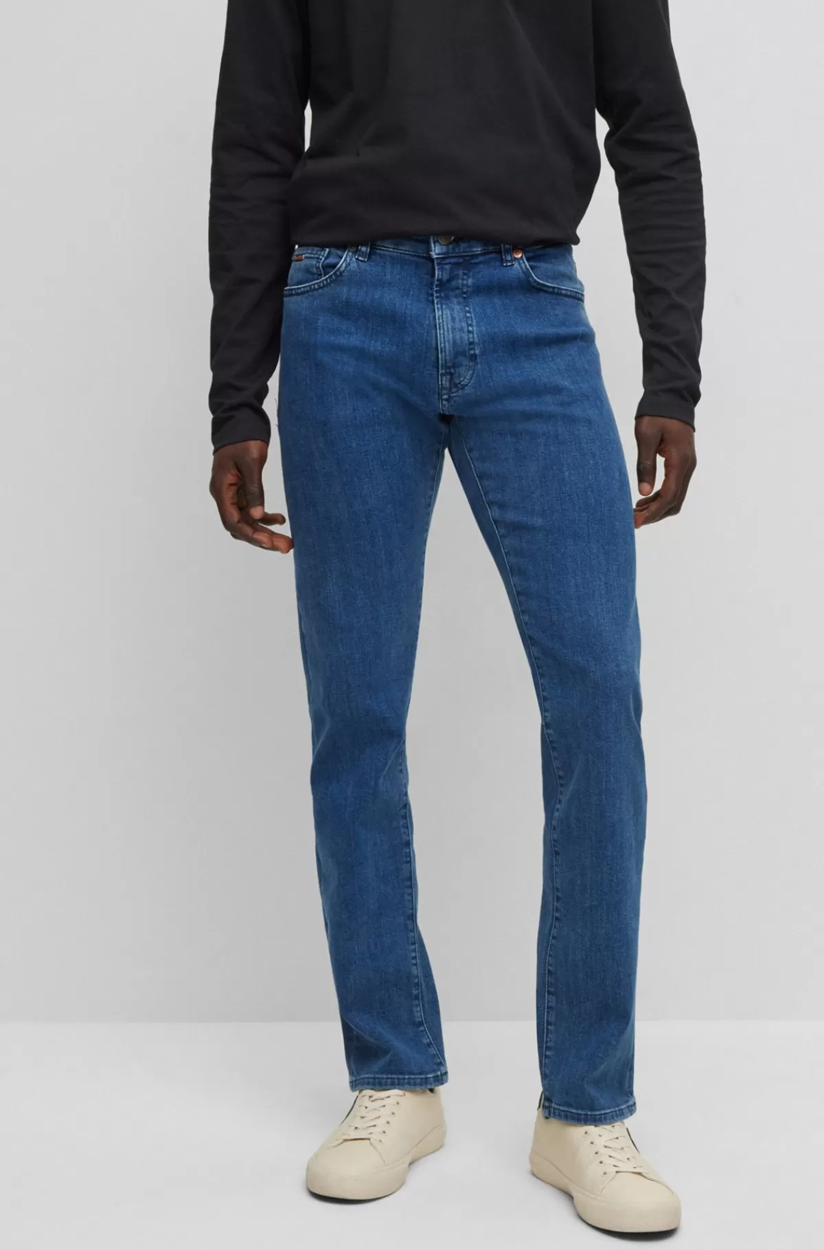 HUGO BOSS Jeans Med Regular Fit I Denim Med Ekstra Stræk Blå Discount