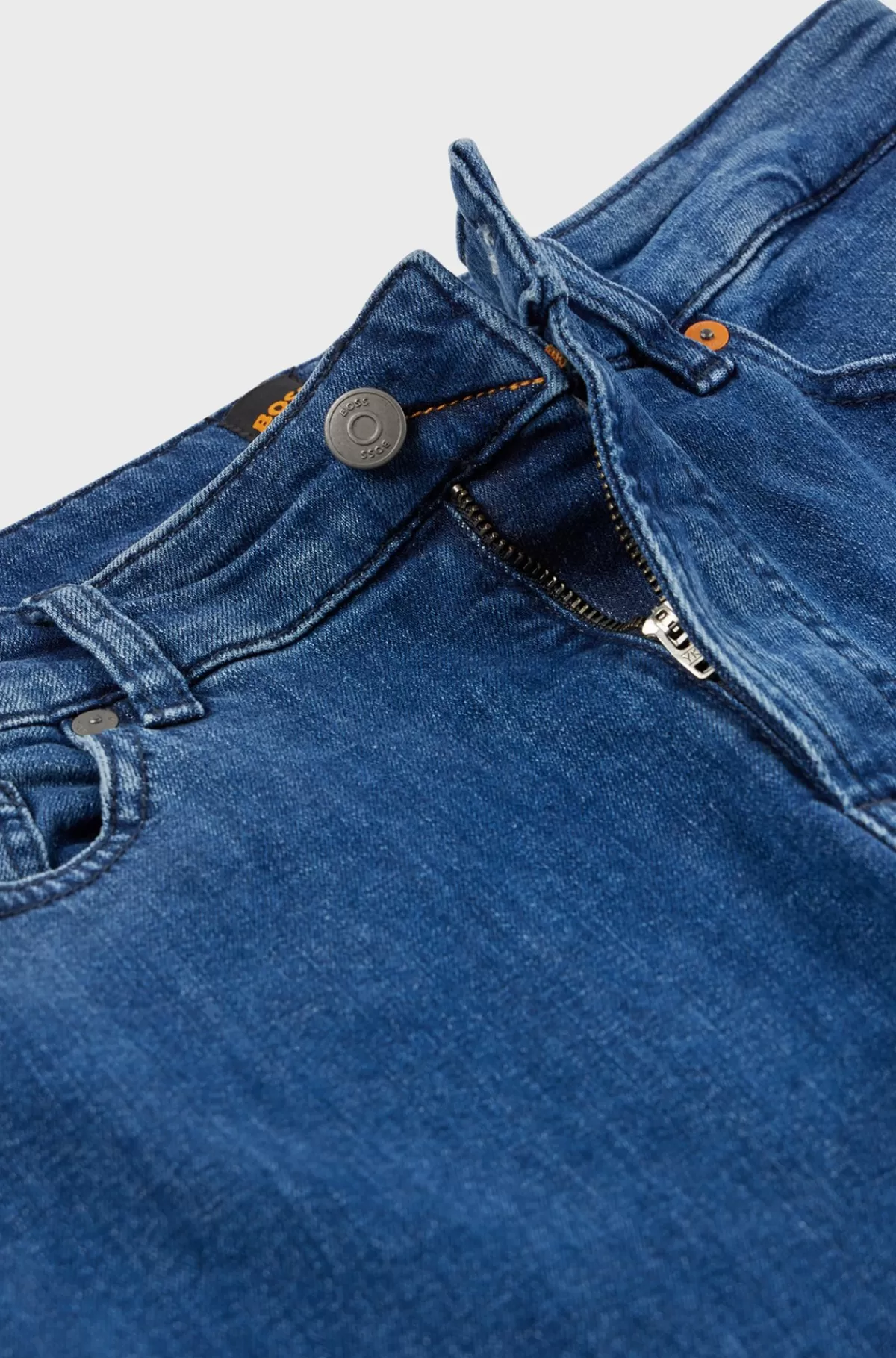 HUGO BOSS Jeans Med Regular Fit I Denim Med Ekstra Stræk Blå Discount