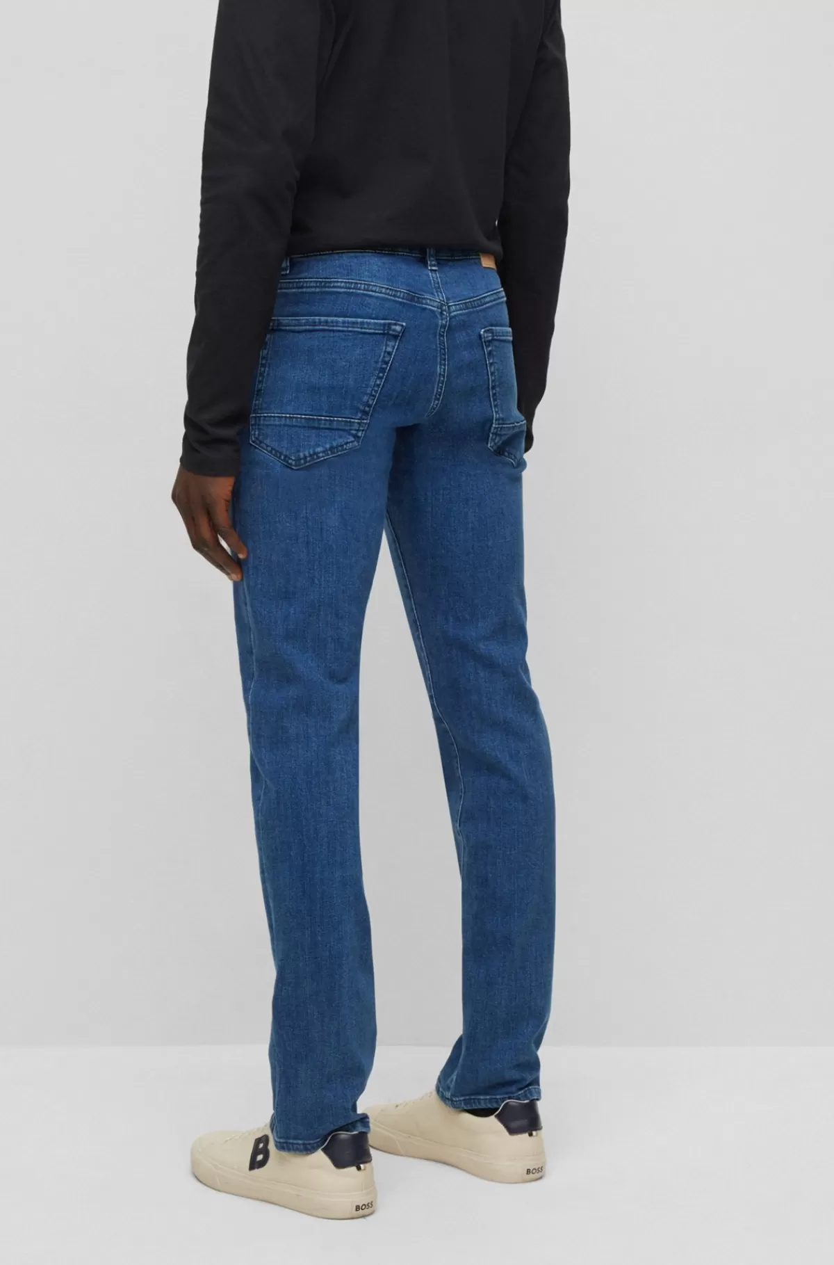 HUGO BOSS Jeans Med Regular Fit I Denim Med Ekstra Stræk Blå Discount