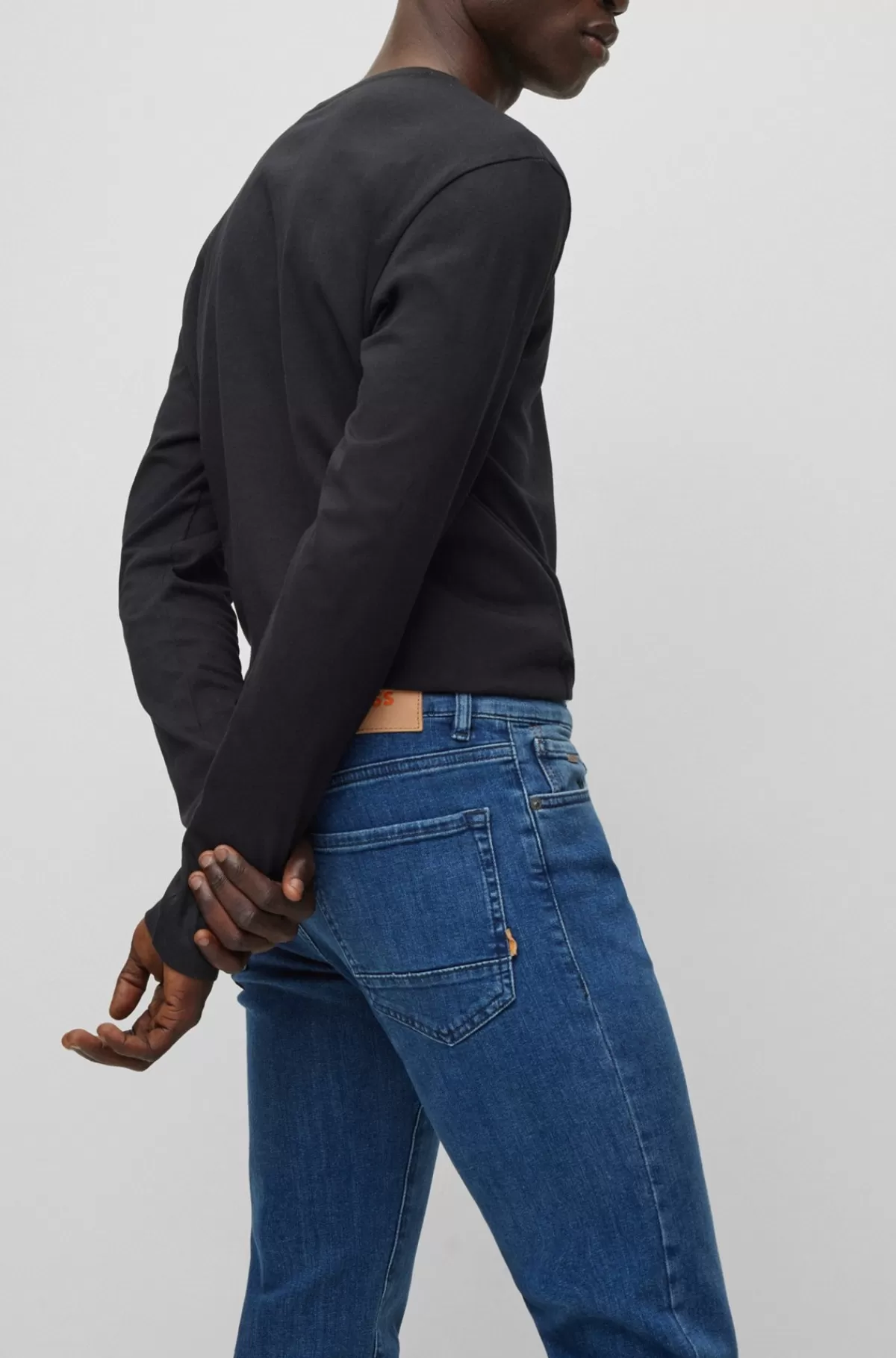 HUGO BOSS Jeans Med Regular Fit I Denim Med Ekstra Stræk Blå Discount
