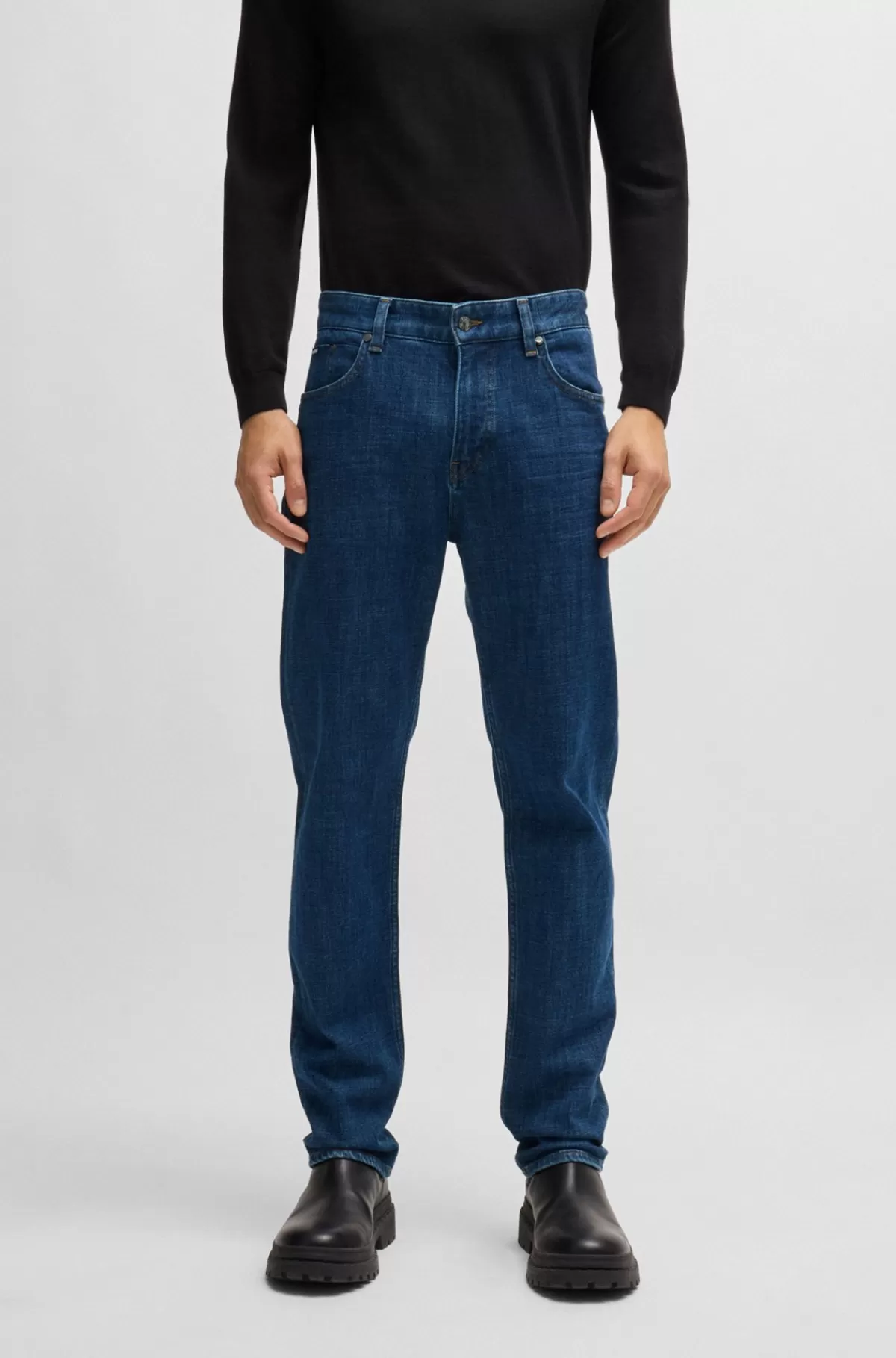HUGO BOSS Jeans Med Regular Fit I Denim Med Stræk Blå Best Sale