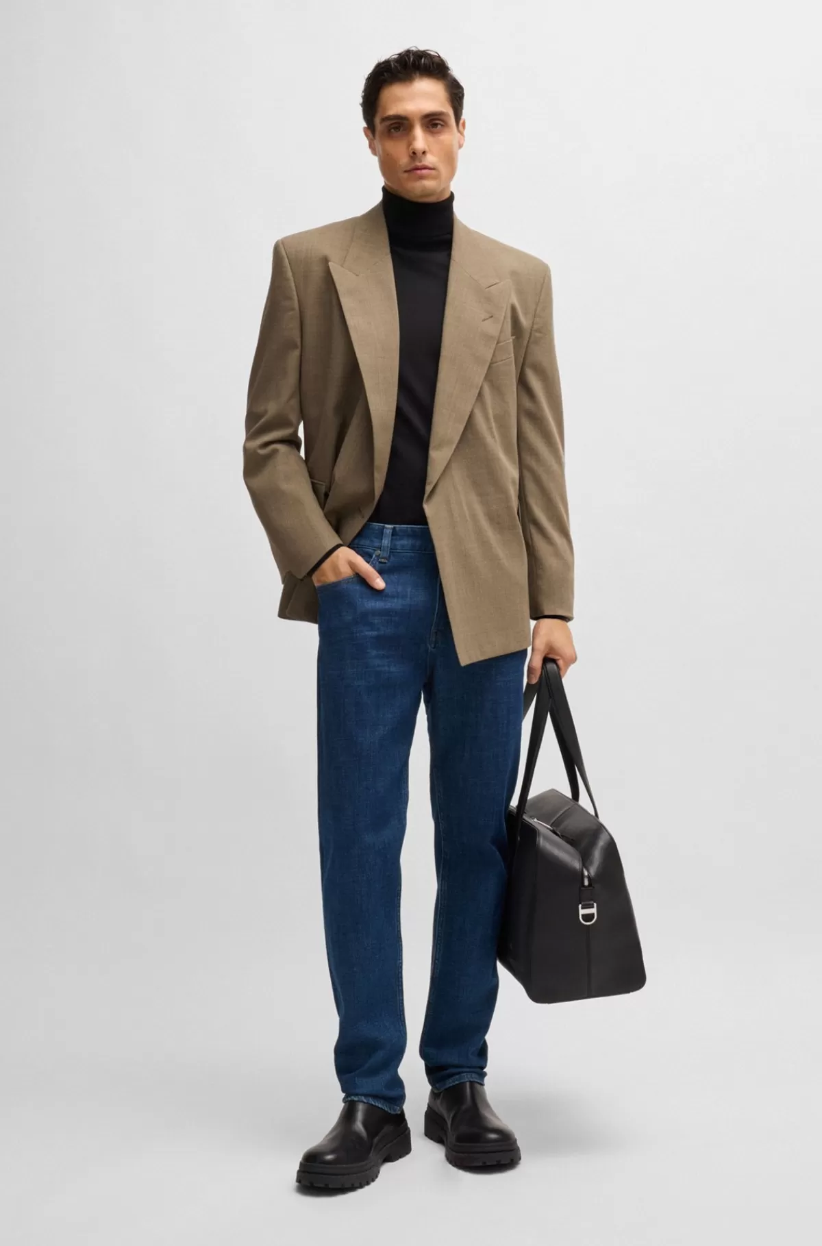 HUGO BOSS Jeans Med Regular Fit I Denim Med Stræk Blå Best Sale