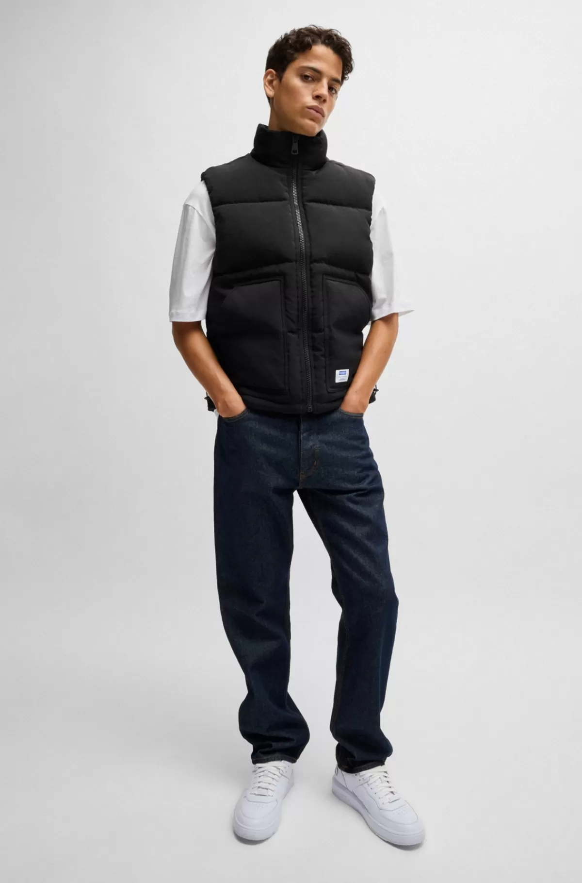 HUGO BOSS Jeans Med Regular Fit I Rå Denim Mørkeblå New