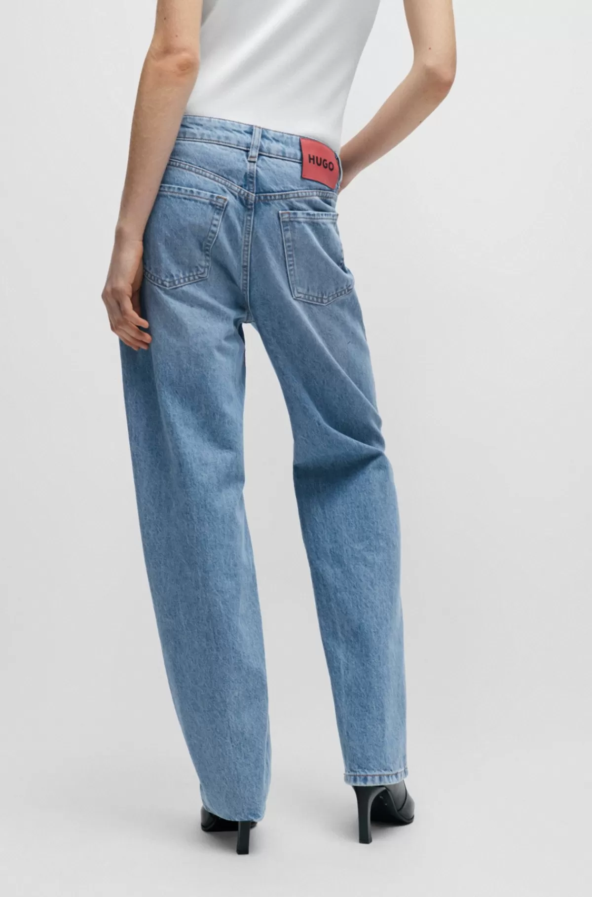 HUGO BOSS Jeans Med Relaxed Fit I Denim Blå Cheap