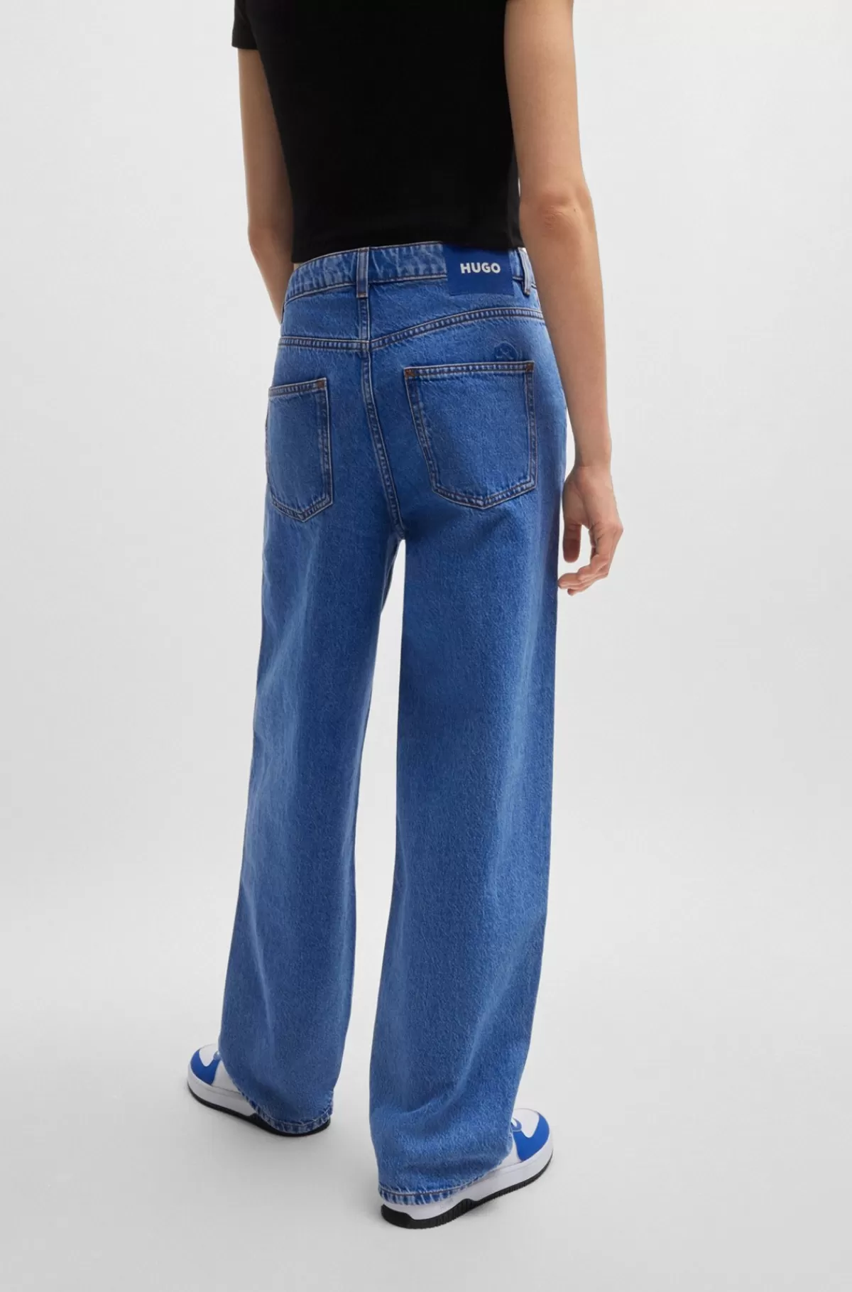 HUGO BOSS Jeans Med Relaxed Fit I Denim Med Stonewash Blå Store
