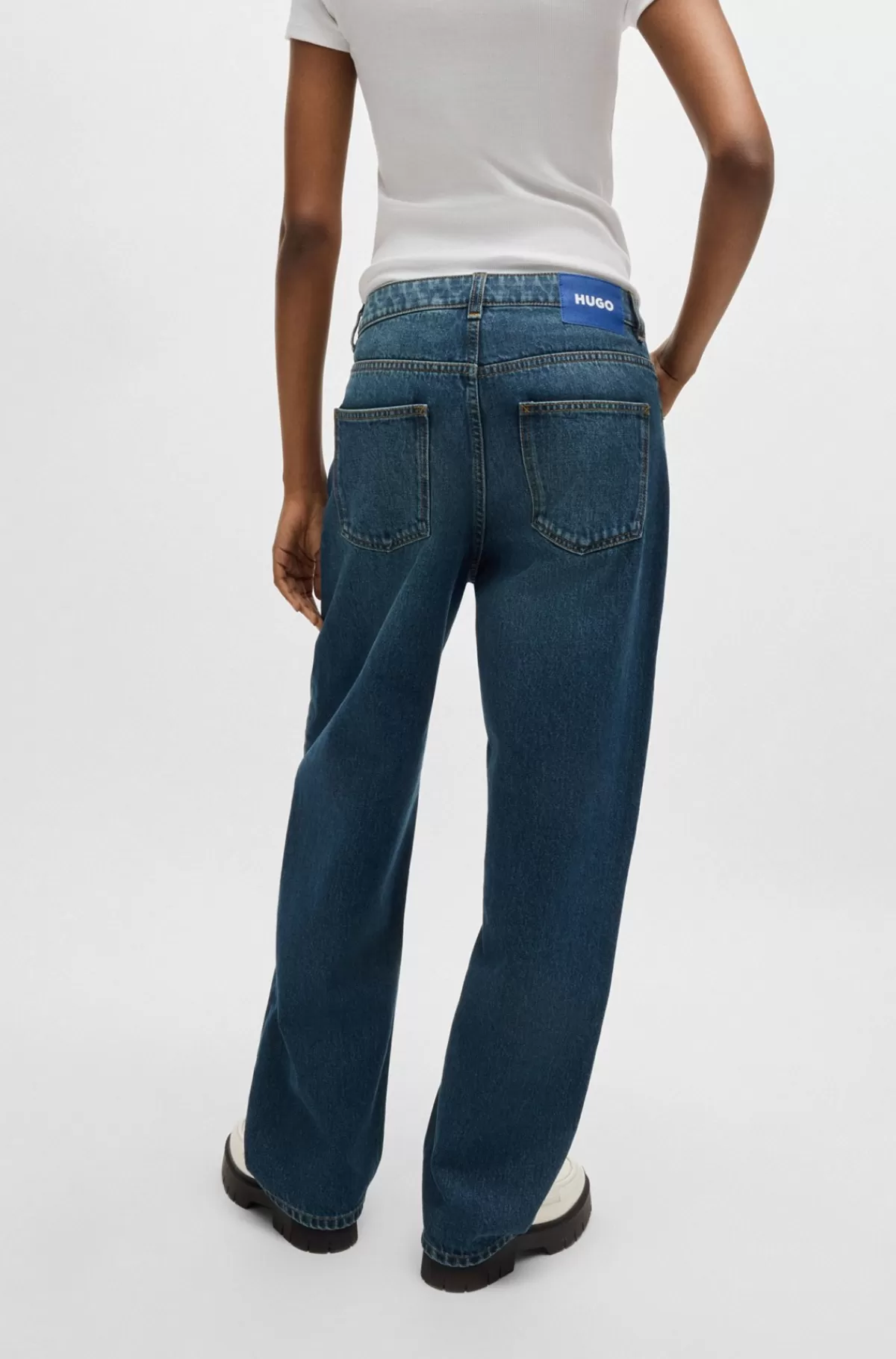HUGO BOSS Jeans Med Relaxed Fit I Blå Denim Uden Stræk Mørkeblå Online