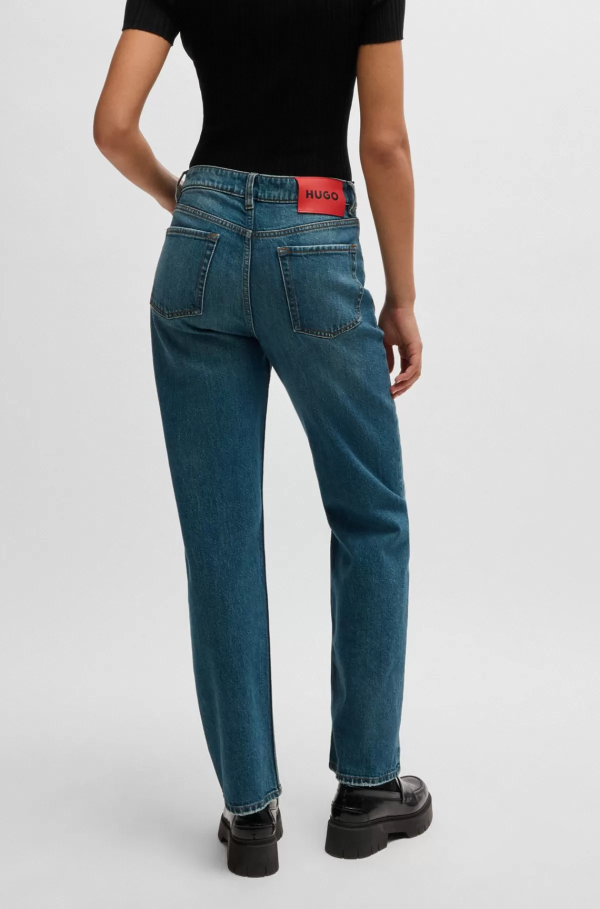 HUGO BOSS Jeans Med Relaxed Fit I Denim Med Stræk Mørkeblå Outlet