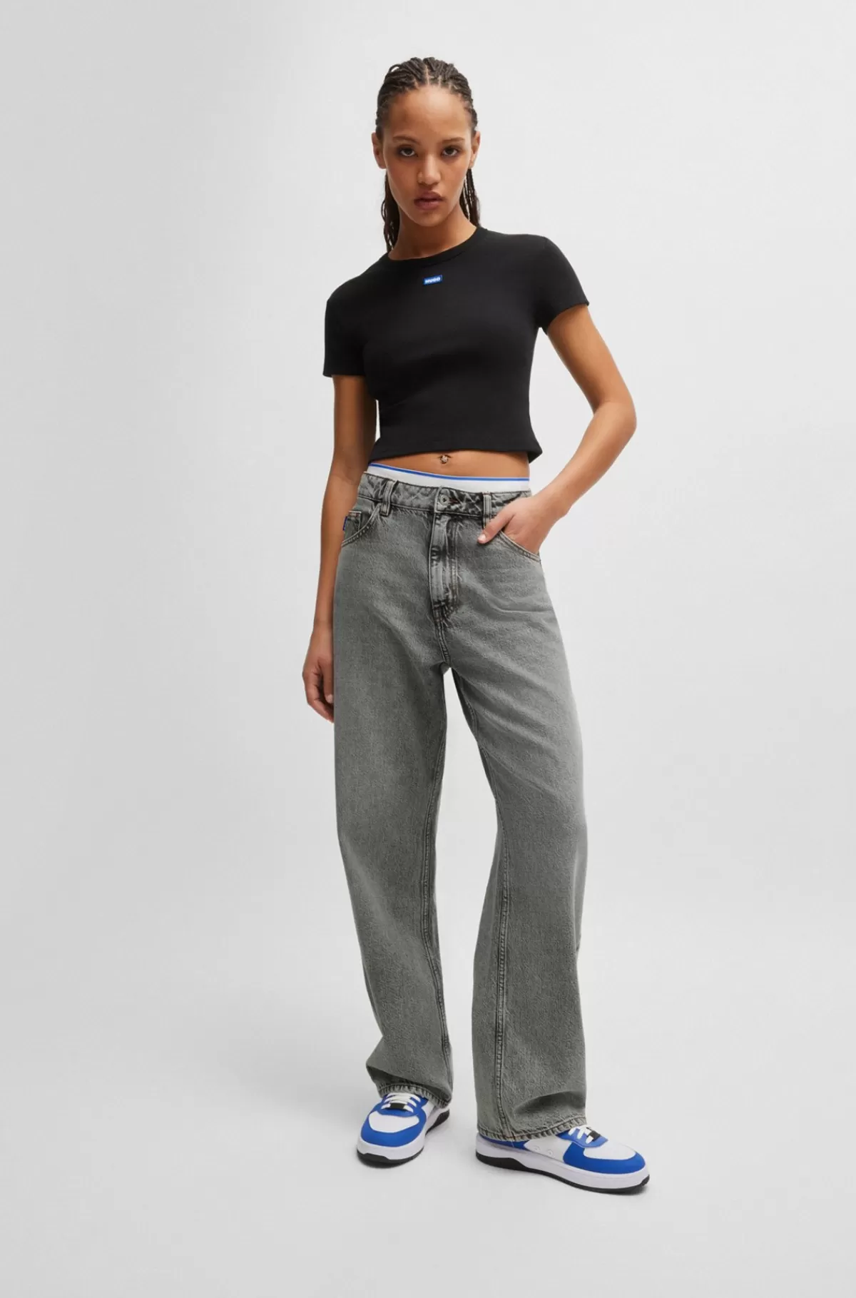 HUGO BOSS Jeans Med Relaxed Fit I Syrevasket Denim Uden Stræk Grå Sale