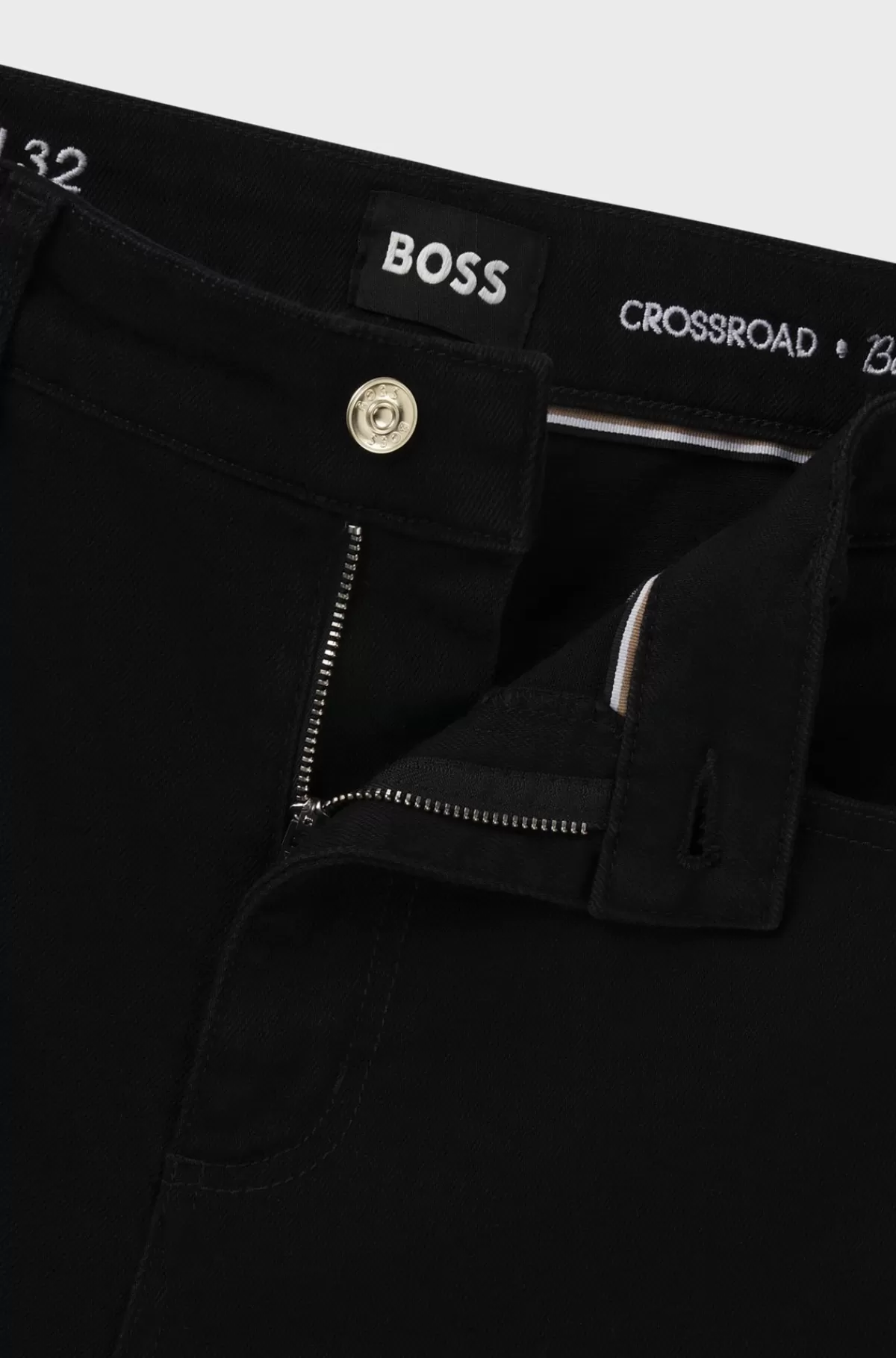 HUGO BOSS Jeans Med Signaturdetaljer I Denim Med Stræk Sort Hot